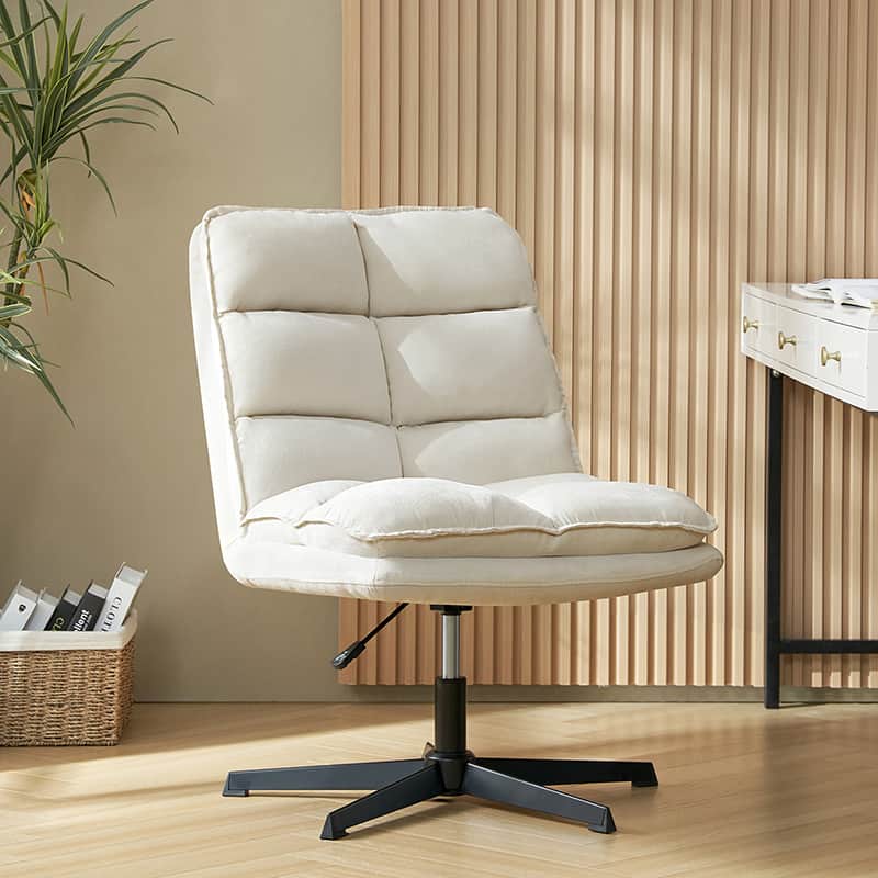 Simon Armless Office Chair with Thick Cushion - Ergonomic Comfort for Home Office, Study, and Workspace - Perfect for Long Hours of Sitting