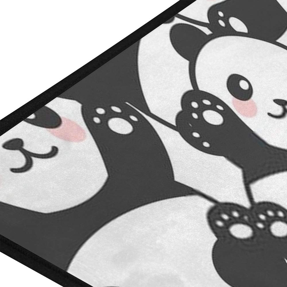 Kuizee Non-Slip Kitchen Rug - Cute Cartoon Panda Bath Mat, Soft Water Absorbent Floor Mat for Kitchen, Bathroom, Hallway & Entryway (39x20 Inches) - Perfect for Home Decor, Pet Areas & High-Traffic Spaces