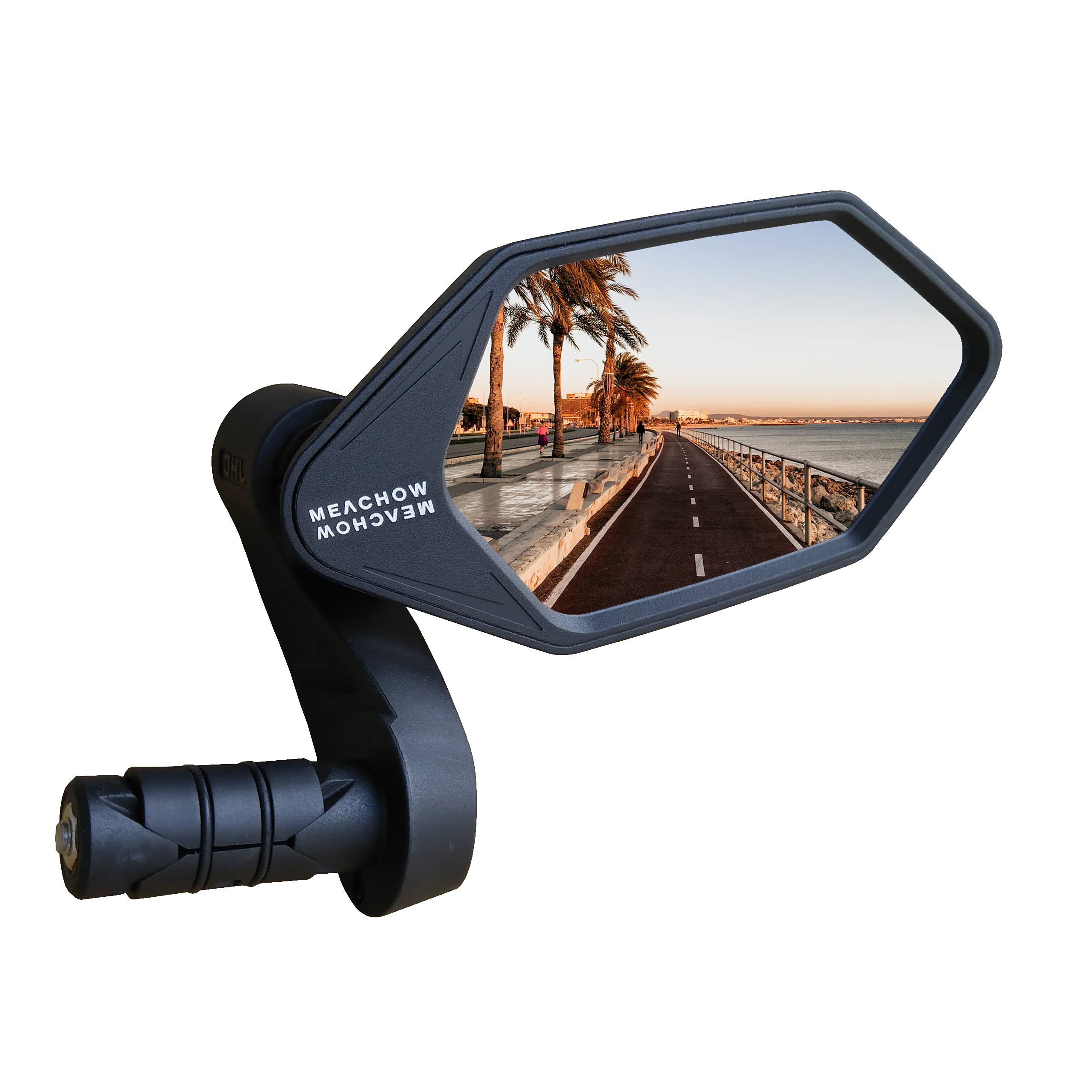Premium MEACHOW Bar End Bike Mirror - Crystal UHD Automotive Grade Glass Lens for E-Bikes & Motorcycles | Scratch-Resistant, Safe Rearview Mirror (Right Side, Blue) | Perfect for Commuting, Road Cycling & Urban Riding