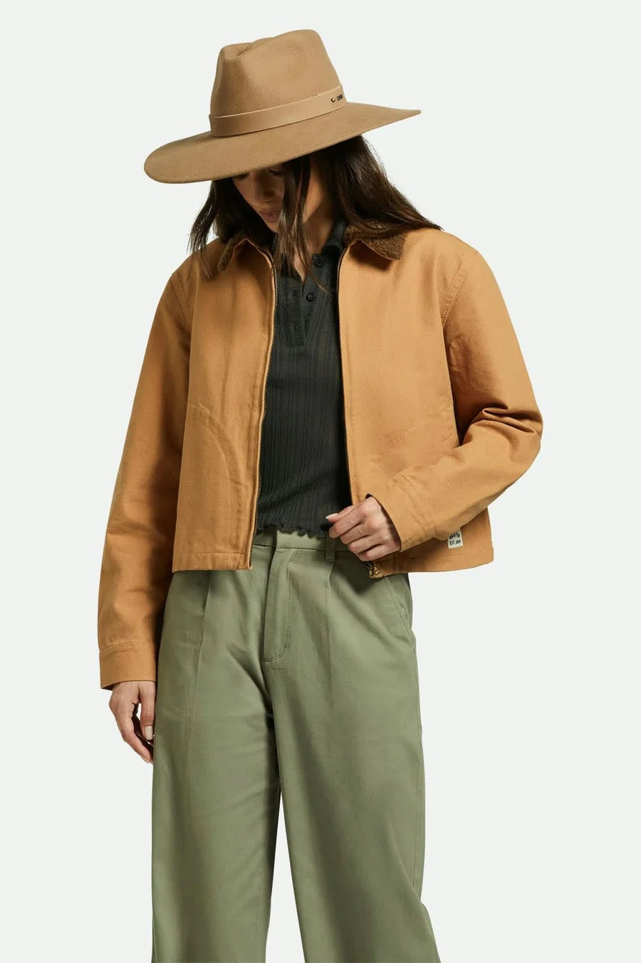 Eleanor Packable Felt Hat for Women - Macadamia Brown Wide Brim Sun Hat - Perfect for Beach, Travel, and Outdoor Activities