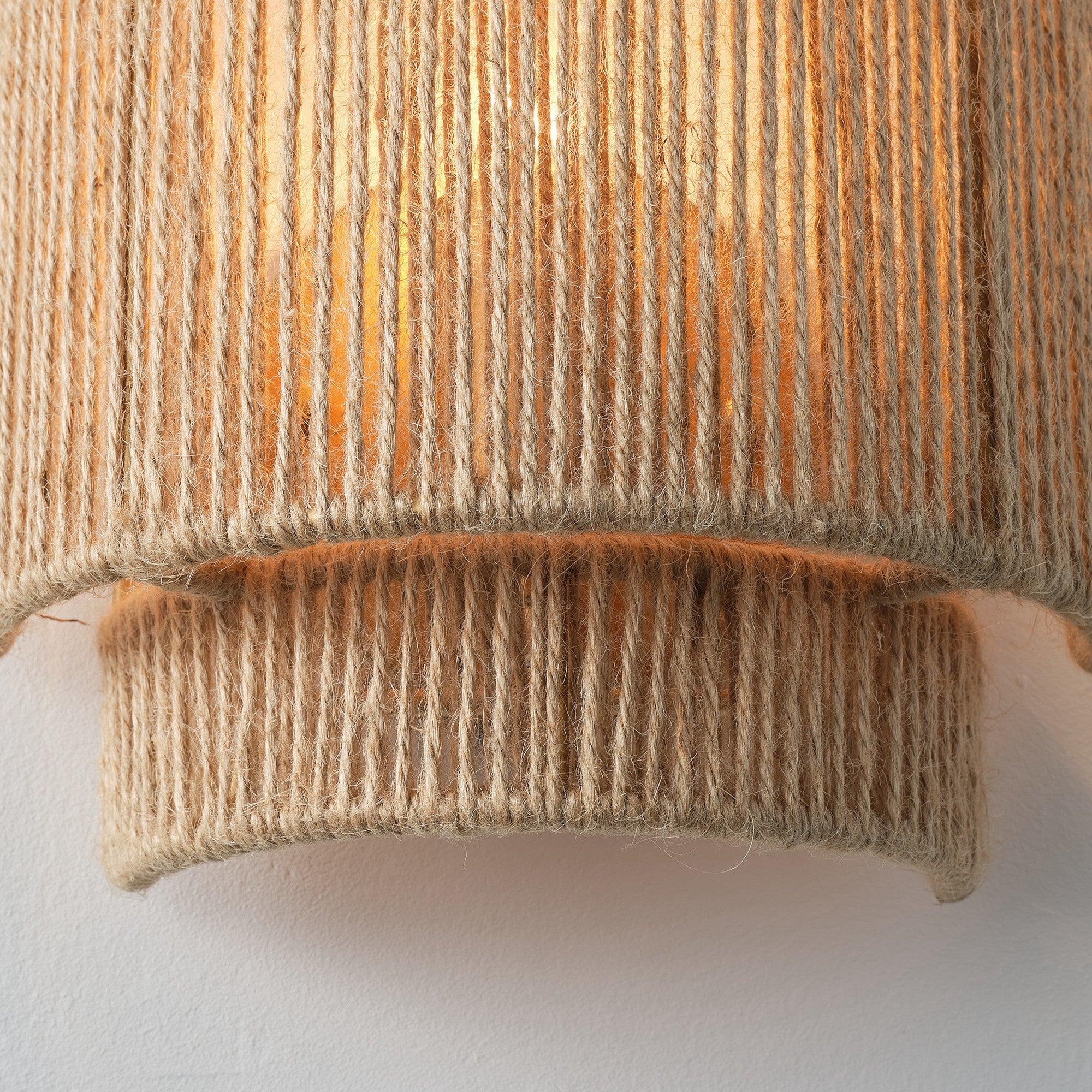 Farmhouse Rattan Wall Sconce Light - Vintage Style 1-Light Fixture for Bedroom, Living Room & Porch Lighting