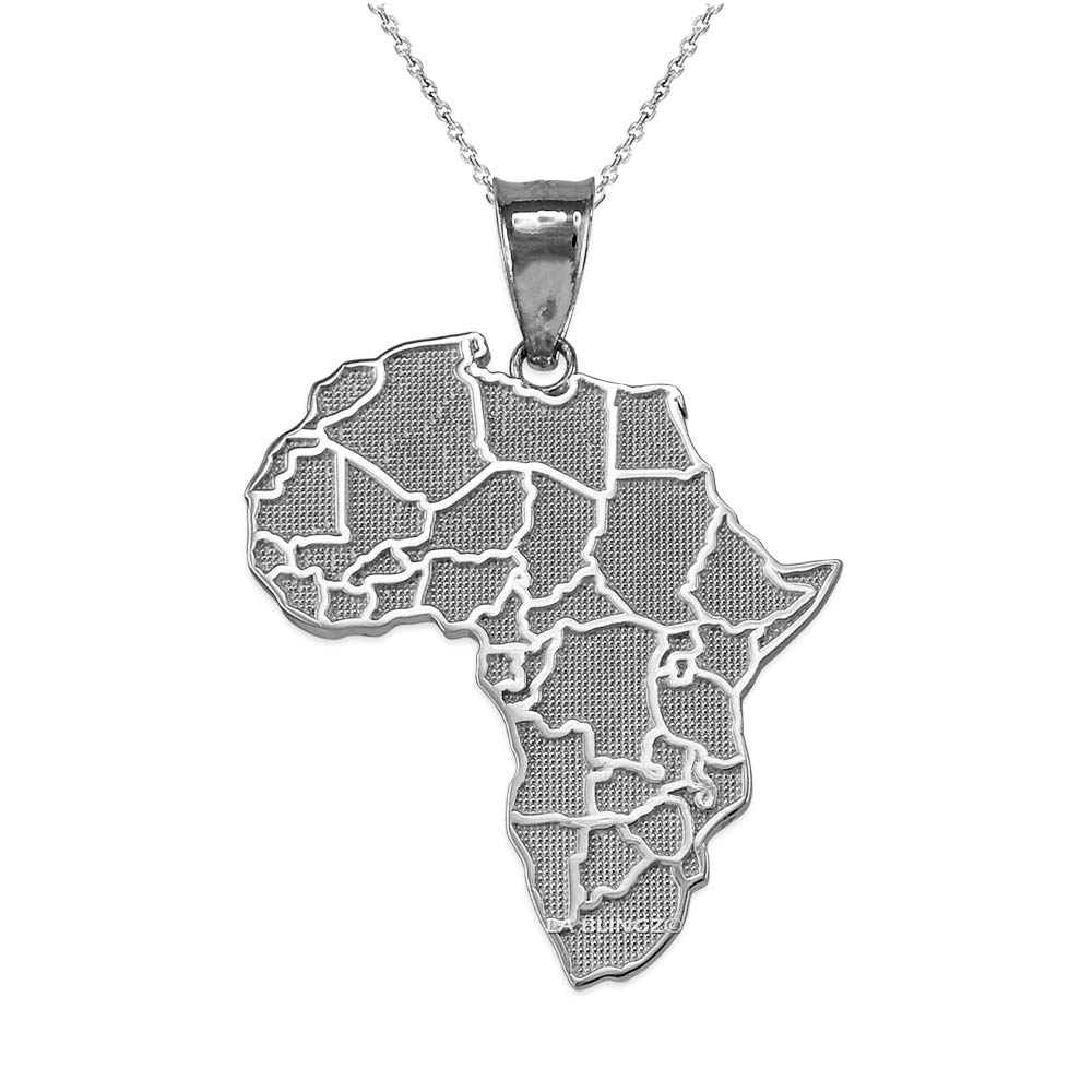 Sterling Silver Africa Map Pendant Necklace - Handmade Jewelry for Women - Perfect Gift for Travel Lovers & Geography Enthusiasts - Great for Birthdays, Anniversaries & Cultural Celebrations