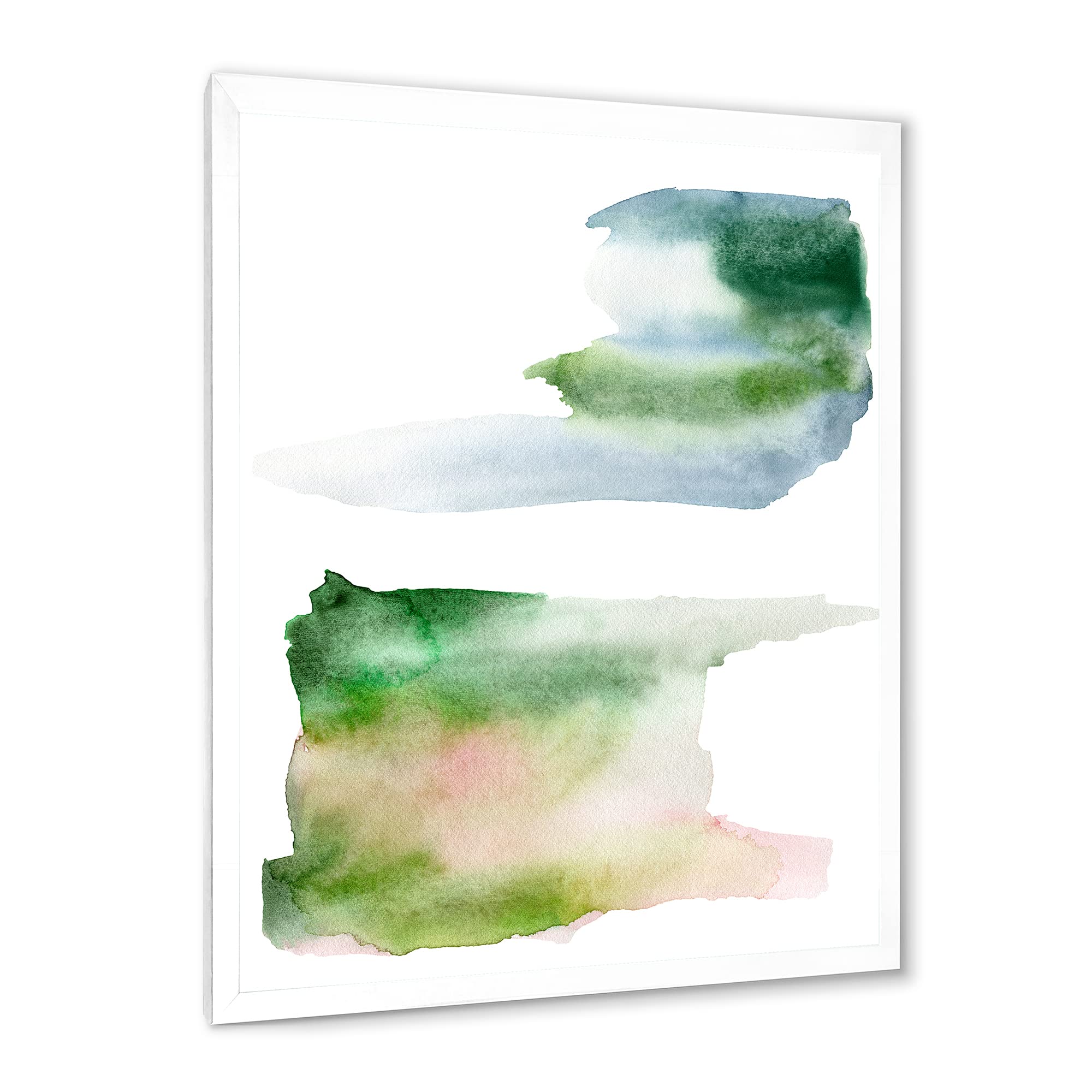 Modern Framed Wall Art with Blue, Pink, and Green Cloud Design - Perfect for Living Room, Bedroom, or Office Decor
