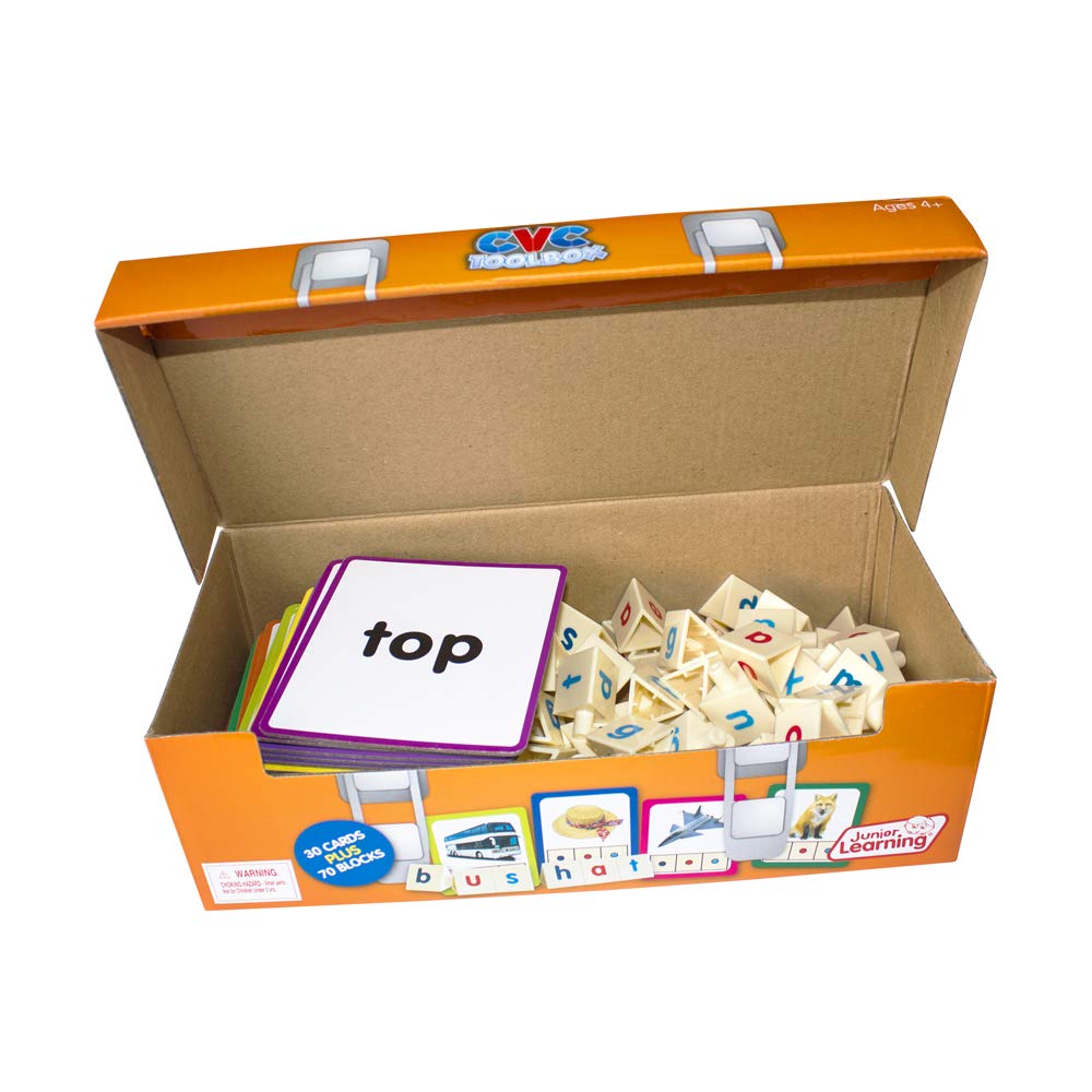 Junior Learning CVC Word Building Toolbox - Educational Phonics Games for Kids Ages 4-6 - Perfect for Homeschooling & Classroom Reading Activities