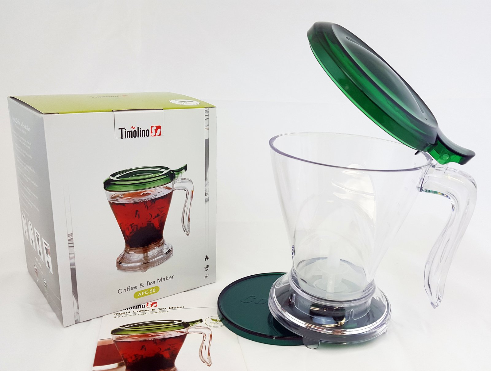 Timolino Clever Dripper Ingeni Coffee & Tea Maker - 16 oz Pour Over Brewer for Perfect Single Serve Coffee & Loose Leaf Tea - Ideal for Home, Office & Camping Use