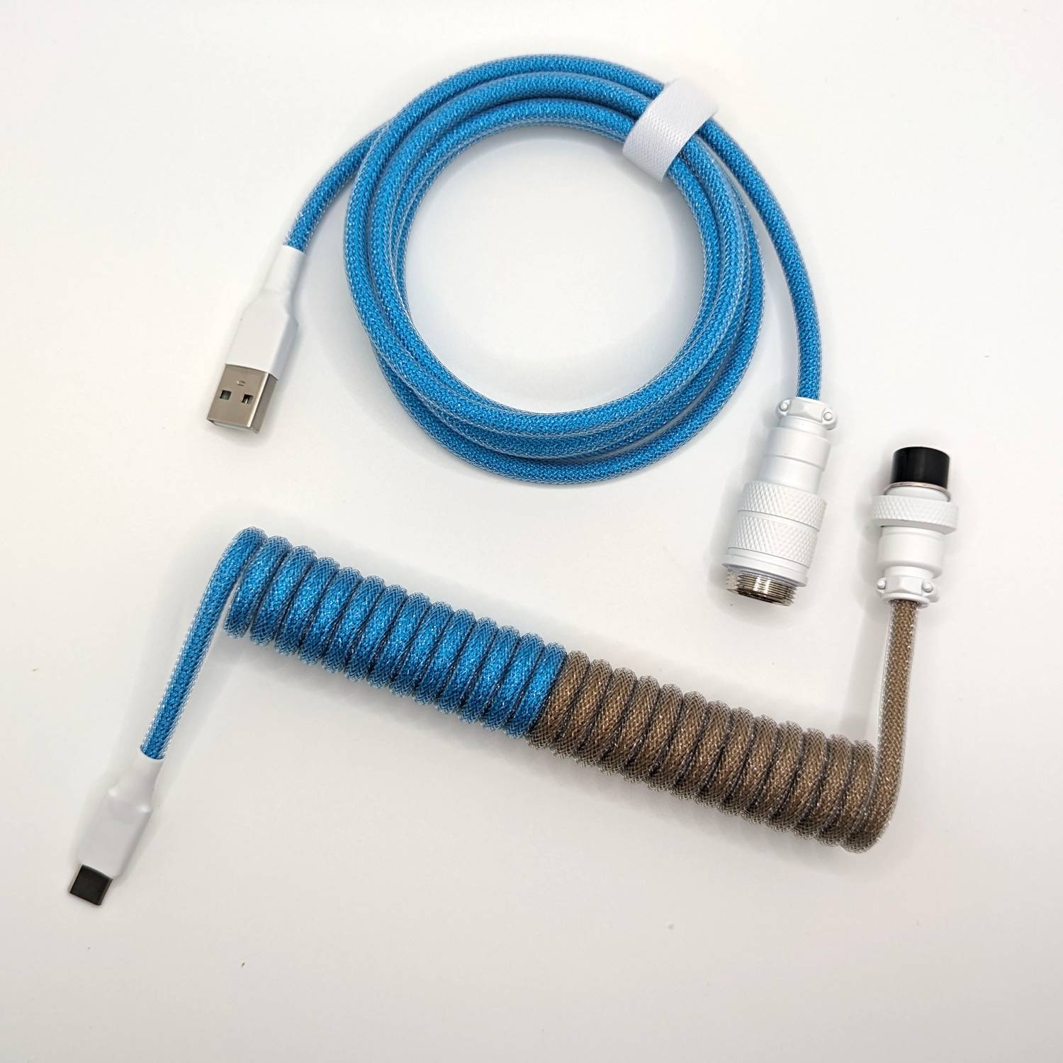 Premium Coiled USB Keyboard Cable for Mechanical Keyboards - Dune Color | Durable & Tangle-Free for Gaming, Typing & Office Use