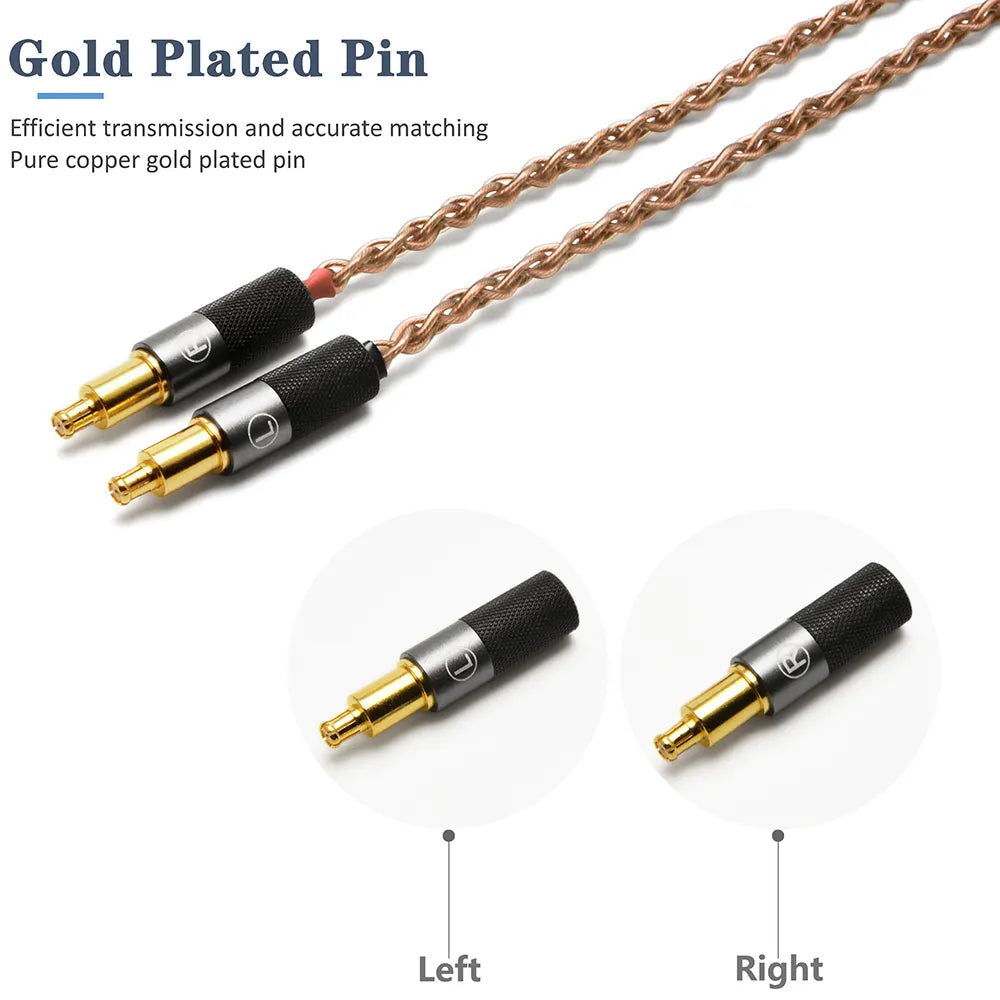 Premium GUCraftsman 6N Single Crystal Copper A2DC Headphone Cable - Compatible with Audio-Technica ATH-ADX5000, MSR7B, ESW950, ESW990H, ES770H & AP2000Ti - High-Fidelity Audio Upgrade for Audiophiles & Studio Professionals