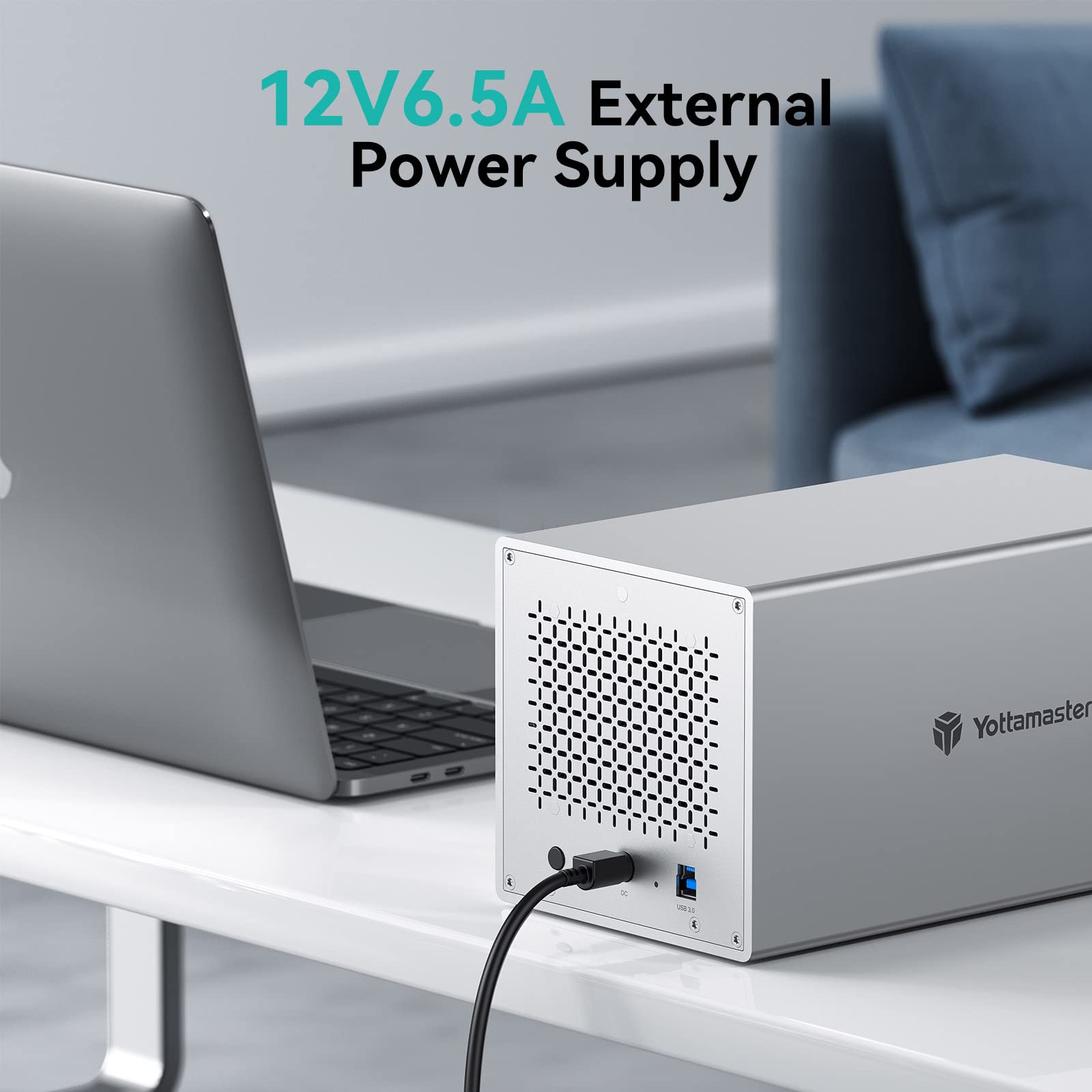 Yottamaster 4 Bay External Hard Drive Enclosure - Aluminum USB 3.0 HDD/SSD Dock for 3.5