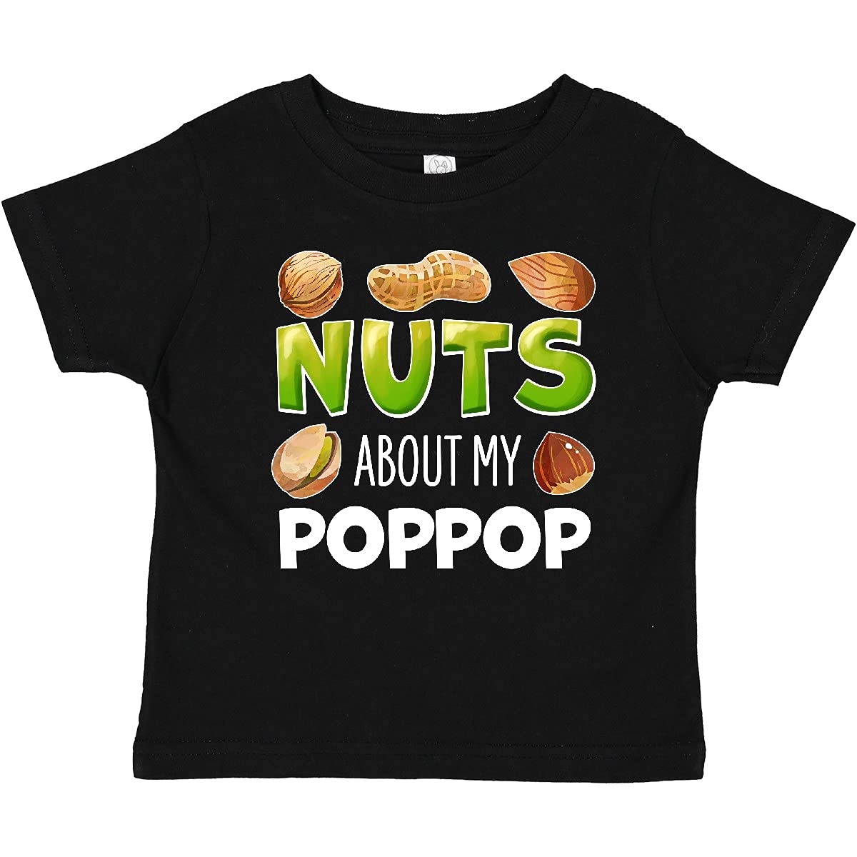 Inktastic Nuts About My Poppop Peanut Almond Pistachio Baby T-Shirt - Cute Graphic Tee for Grandkids - Perfect for Family Reunions, Grandparents Day & Casual Outings