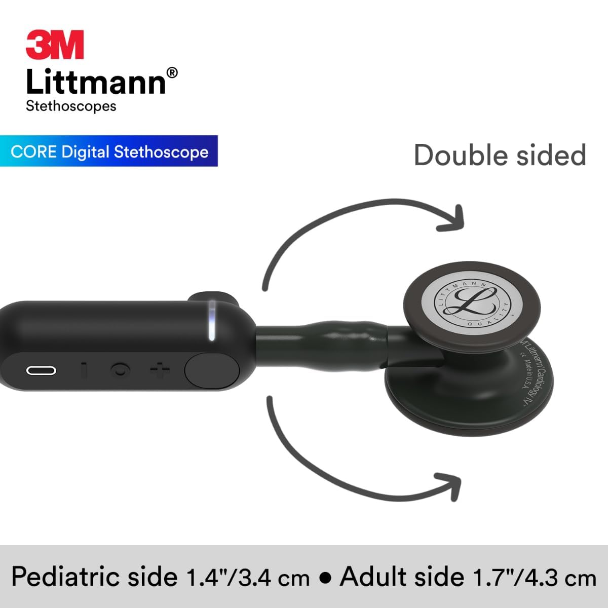 3M Littman® CORE Digital Stethoscope - Black Chestpiece with 27