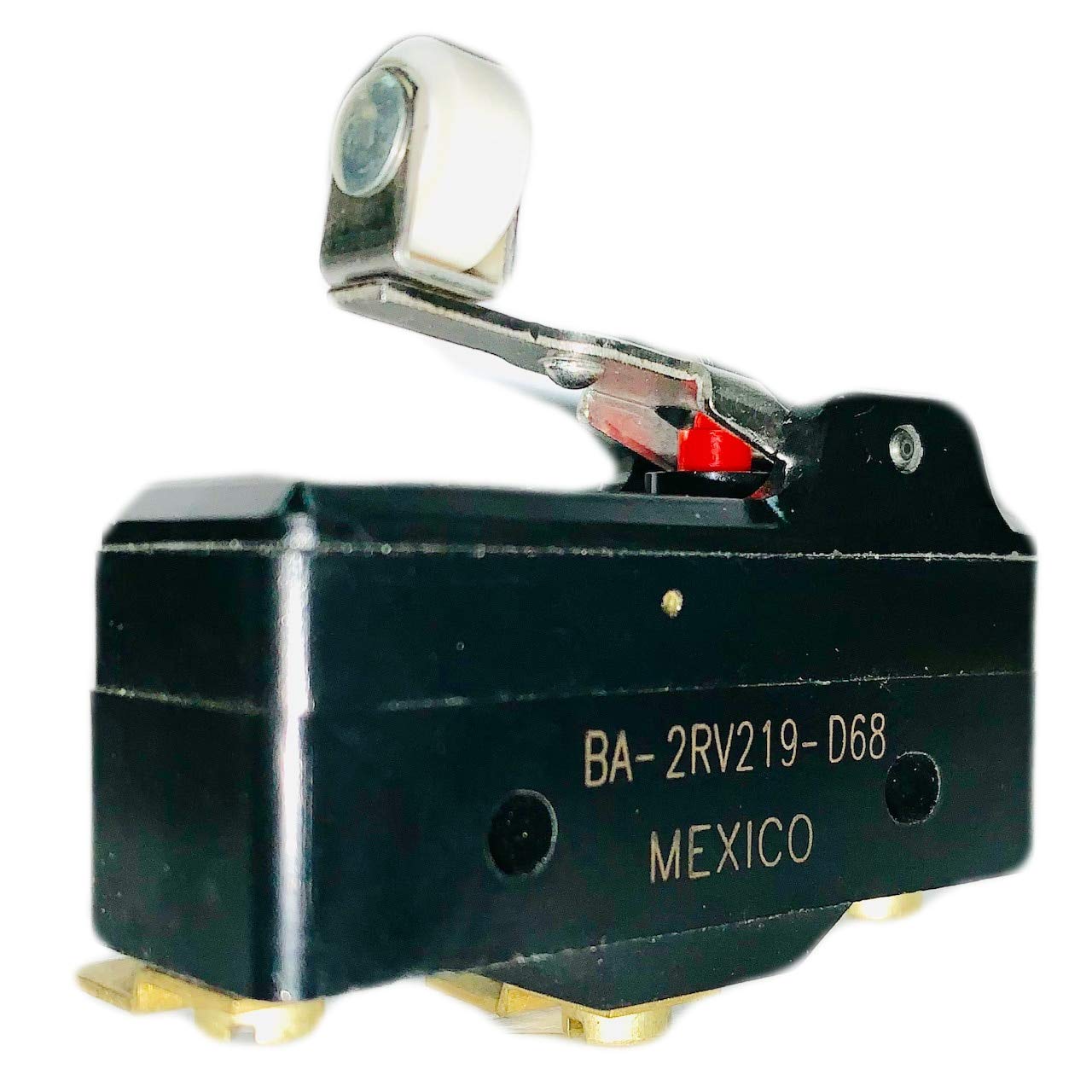 BA-2RV219-D68 SPDT Snap Action Switch 20A 250V AC Cross Roller Lever - Basic Electrical Switch for Industrial Equipment, Appliances, and Control Panels