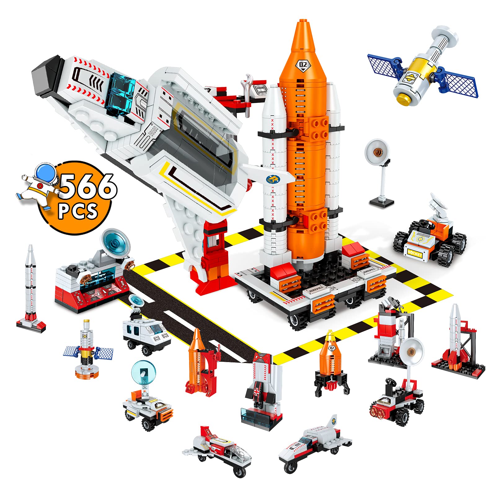 Space Shuttle Building Blocks STEM Toy for Boys Ages 6-12 | 566-Piece Construction Set with 18+ Models | Creative Architecture & City Building Kit | Educational Christmas Gift for Kids | Perfect for STEM Learning & Imaginative Play