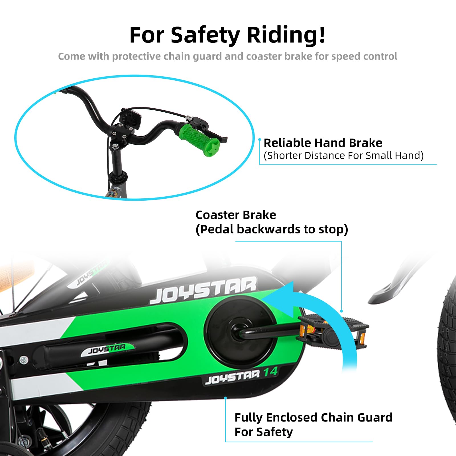 JOYSTAR 12 14 16 20 Inch Kids Bike for Boys & Girls Ages 3-12 Years - Adjustable Training Wheels, Kickstand, Multiple Colors - Perfect for Neighborhood Rides, Park Adventures & Learning to Cycle
