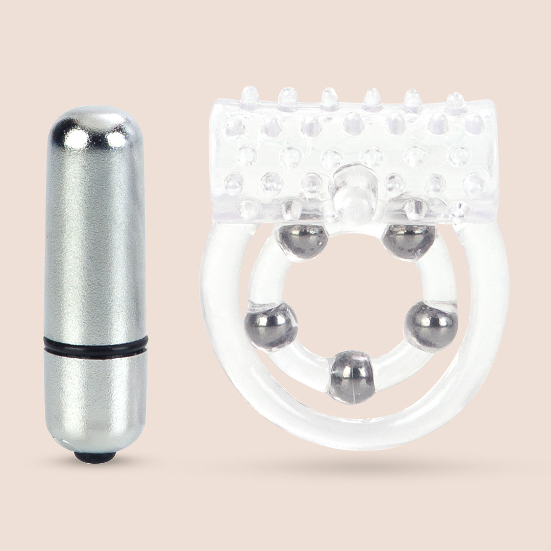 CalExotics 5 Bead Maximus® Vibrating Penis Ring - Pleasure Enhancer for Couples & Solo Play - Intimate Massager for Enhanced Sensation & Longer Lasting Performance