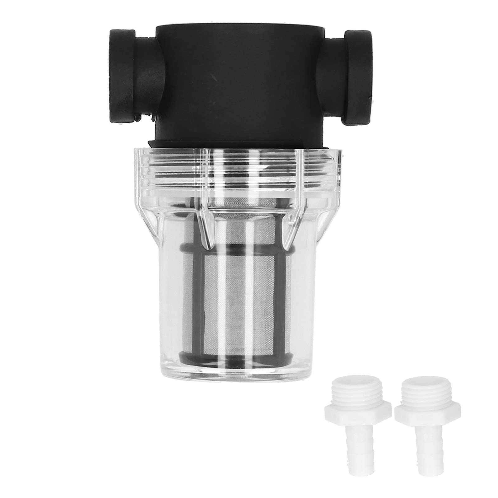 Professional Inline Beer Filter with 2 Barbs - 150 Micron 80 Mesh Water & Beer Strainer for Home Brewing - Perfect for Kegging, Fermenting, and Draft Beer Systems - White
