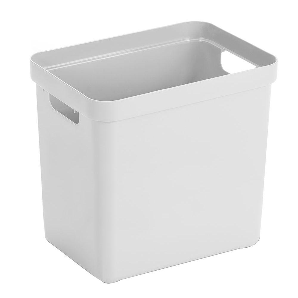 Sigma Home 25L Plastic Storage Box with Lid - White | Organize Closet, Toys, Office Supplies & Home Decor | Stackable & Durable Container for Home Organization