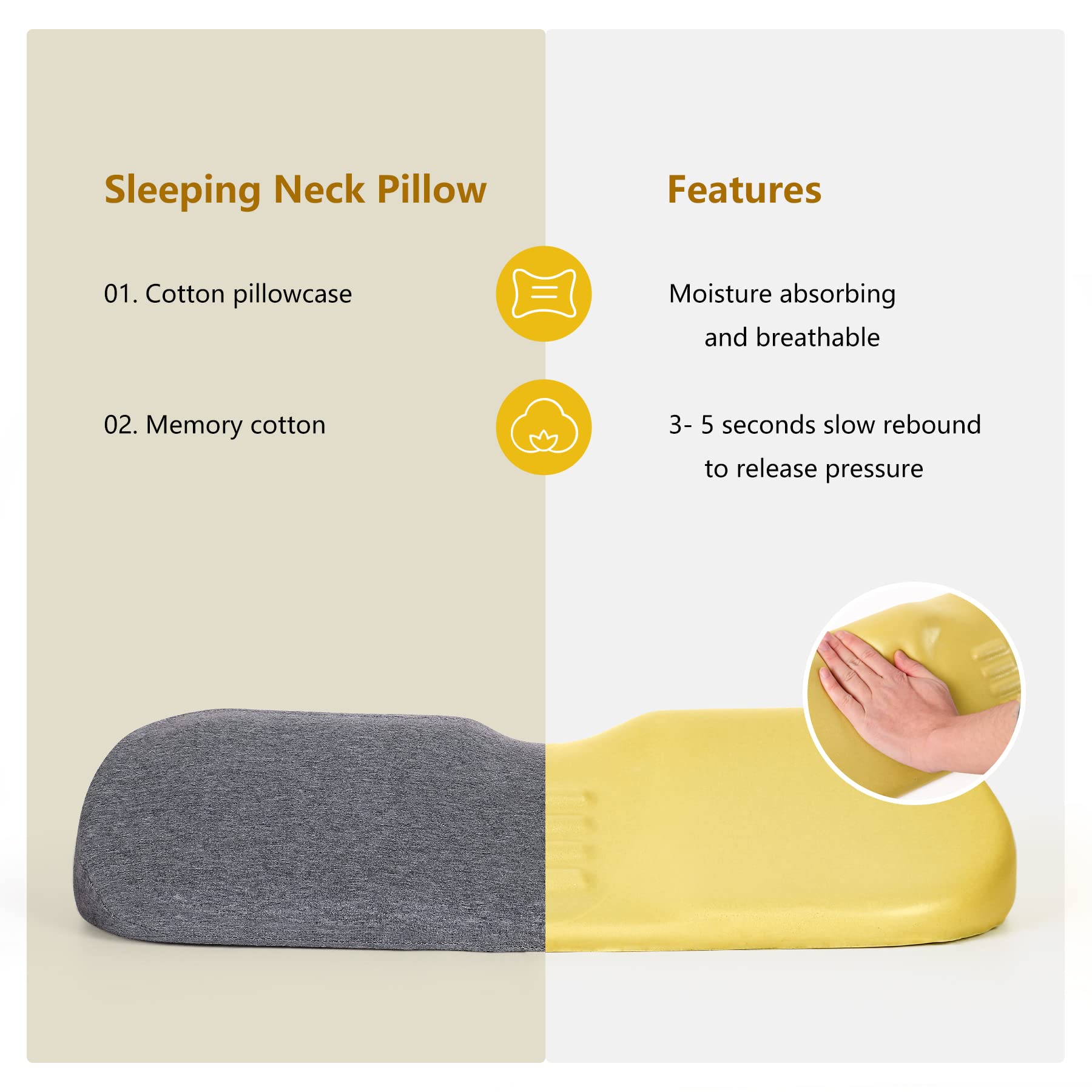 **Orthopedic Memory Foam Cervical Neck Pillow for Pain Relief & Support - Ergonomic Design for Stiff Neck, Back & Shoulder Pain - Dark Gray Bed Pillow for Side, Back & Stomach Sleepers**    *(Use Cases: Ideal for Travel, Home, Office, Post-Surgery Recovery & Chiropractic Alignment)*