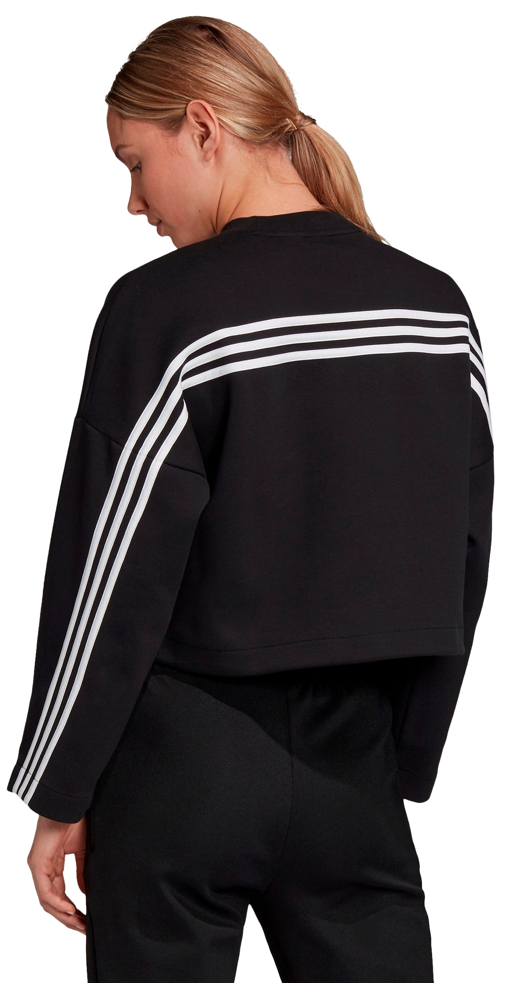 Women's 3 Stripes Doubleknit Sweatshirt - Vintage Style Comfort Pullover for Casual Wear, Gym, and Lounge | Adidas-Inspired Athletic Top