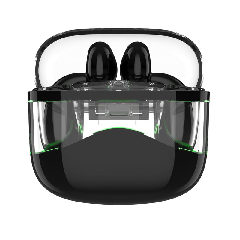 Sixco Q29-1 Wireless Bluetooth 5.3 Earbuds - Lightweight In-Ear Headphones with Deep Bass, Built-in Mic for Clear Calls, IPX5 Waterproof for Sports & Workouts (Glossy Black) - Perfect for Running, Gym & Daily Commute