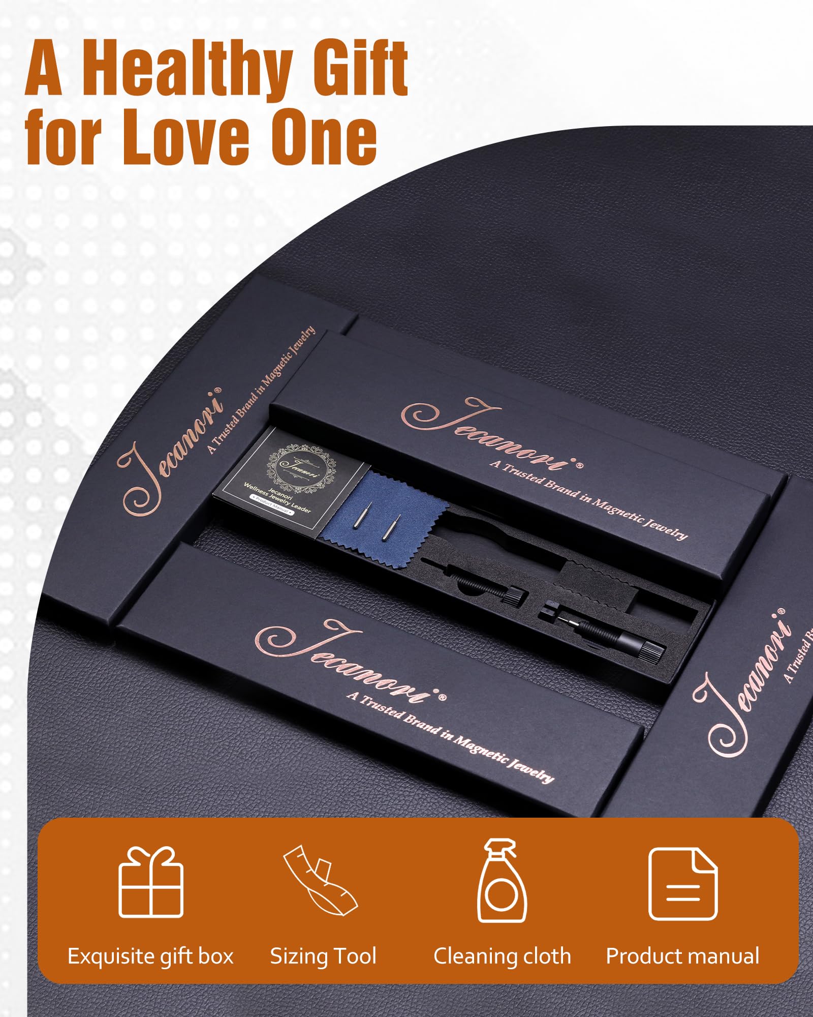 Jecanori Copper Magnetic Bracelets for Women - 3800 Gauss Ultra Strength Magnets with Adjustable Sizing Tool | Pain Relief & Wellness Jewelry for Arthritis, Circulation & Everyday Wear