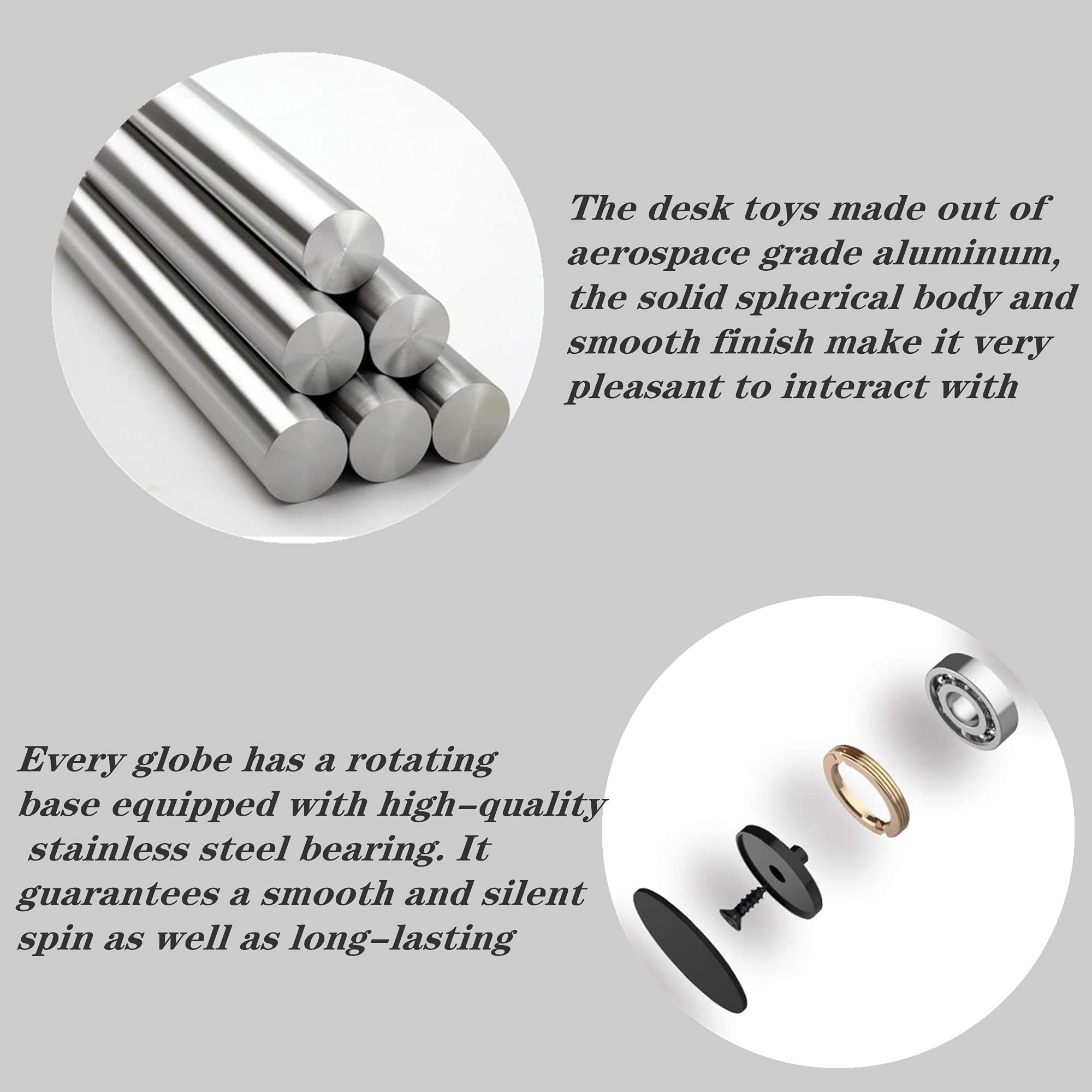 Kinetic Desk Toys - Full Body Optical Illusion Spinner Ball, Large Long-Spin Top for Stress Relief & Focus - Perfect for Office, Classroom, Parties & Holidays - Includes Convenient Storage Bag - Great for Meditation, ADHD Relief & Creative Thinking
