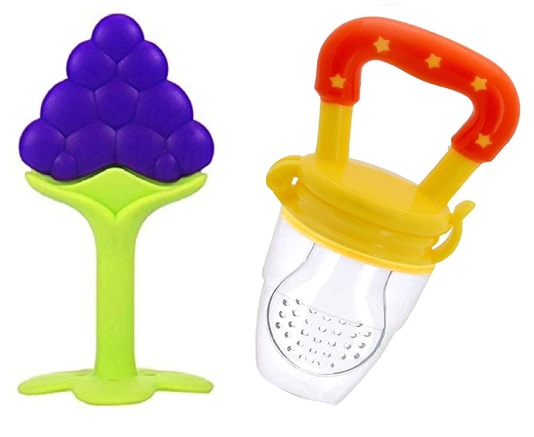 Ganpati Enterprises BPA-Free Silicone Fruit Shape Teether for Babies 3-12 Months | Safe & Soft Infant Teething Toy | Perfect for Soothing Sore Gums at Home or On-the-Go (Multi11 Pack)