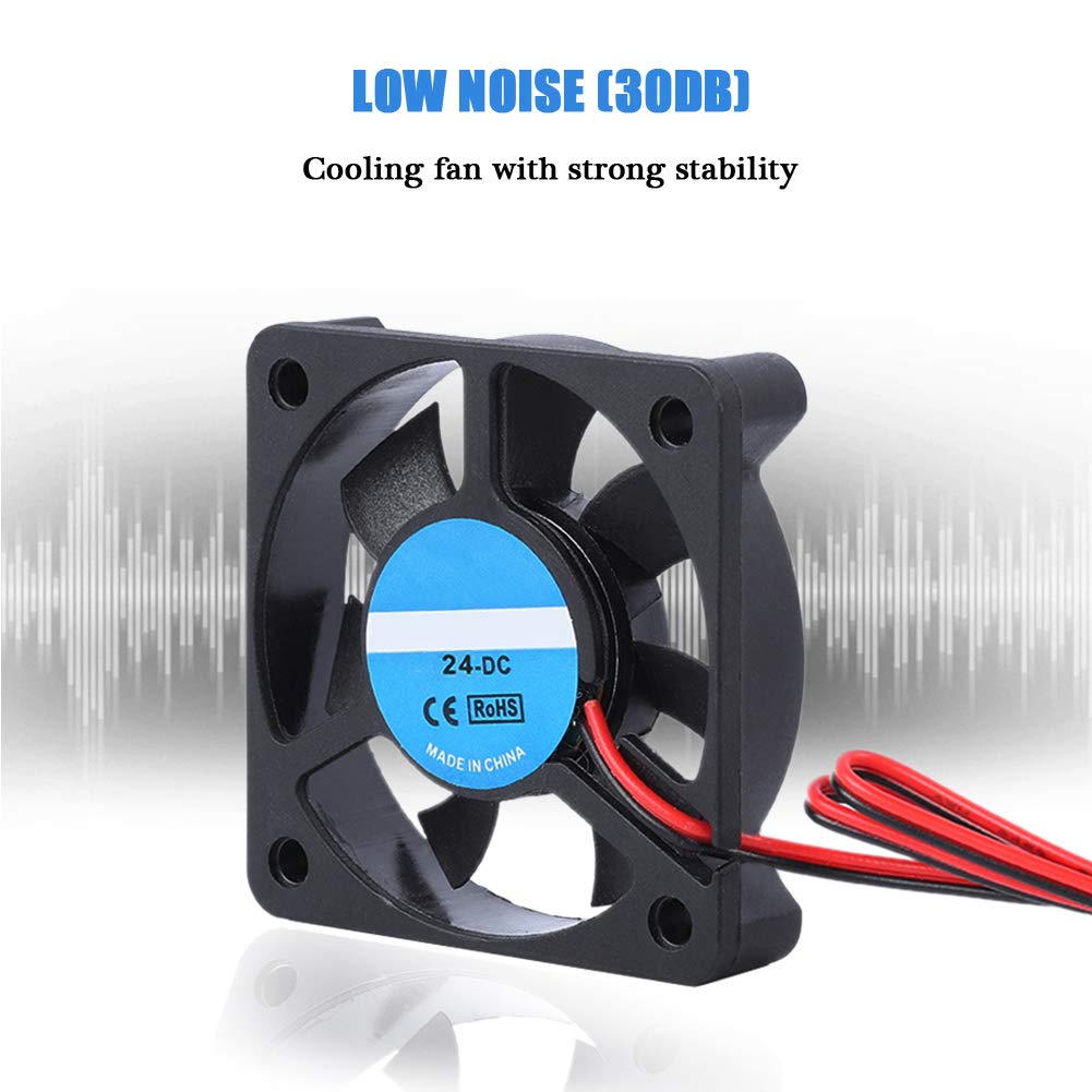 24V DC Brushless Blower Fan 50x50x10mm - 2 Pin 5010 Cooling Fan Replacement for 3D Printers | Perfect for DIY 3D Printing Projects & Accessory Upgrades