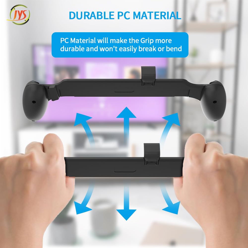 JDDWIN Ergonomic Hand Grip for Nintendo Switch OLED & Dockable Switch - Comfortable Gaming Controller with Specially Designed Handle for Extended Play Sessions - Perfect for Travel, Home Gaming & Multiplayer Sessions (Black)