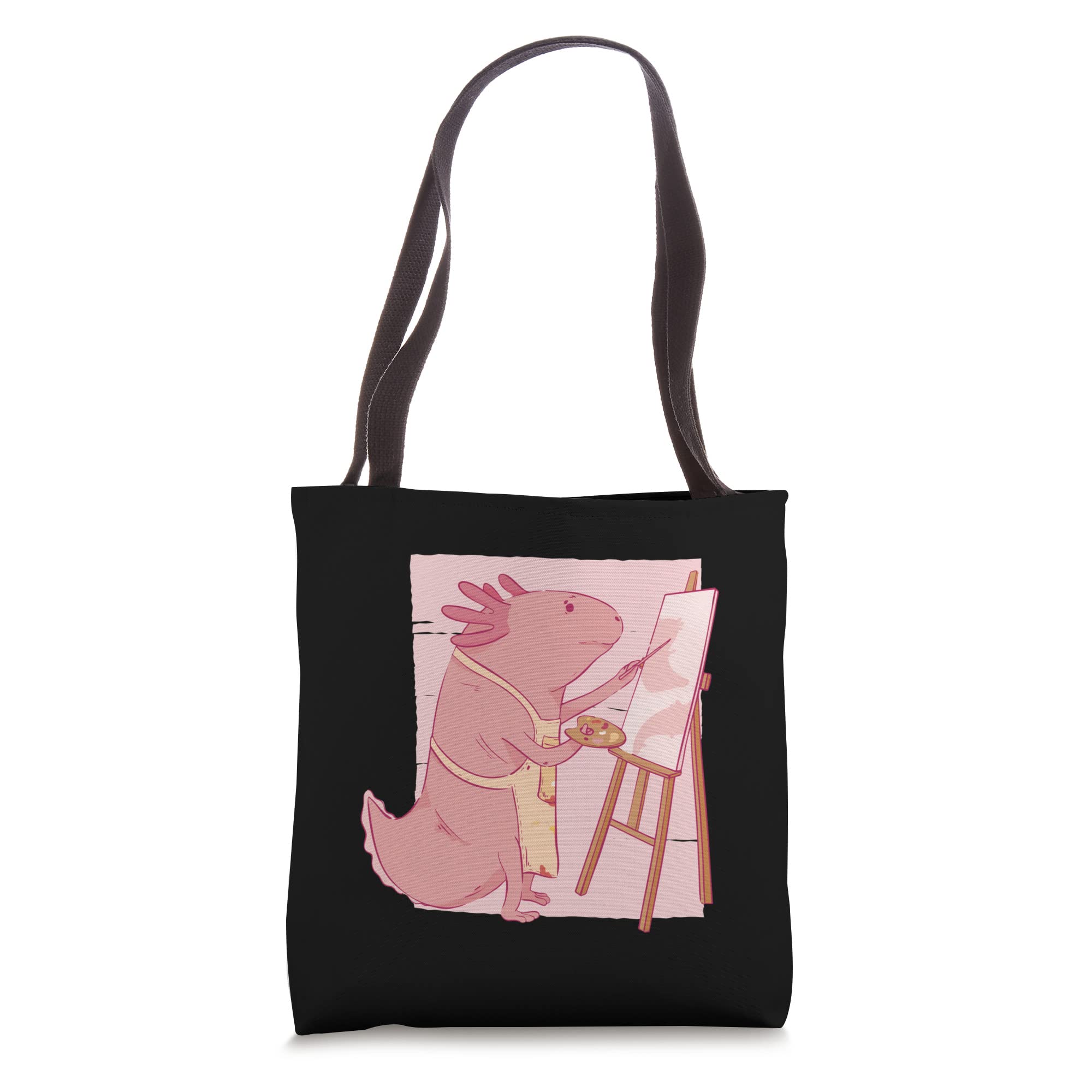 Unique Axolotl Artist Tote Bag - Waterproof Canvas Painting Supply Carrier for Art Students & Painters - Perfect for Art Classes, Museum Visits & Creative Outings