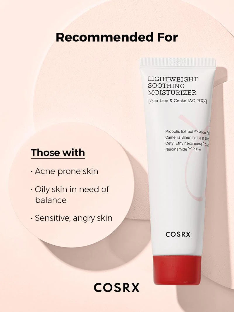 COSRX AC Collection Lightweight Soothing Moisturizer 80ml - Oil-Free Hydrating Face Cream for Acne-Prone Skin | Daily Skincare Routine for Sensitive & Combination Skin Types