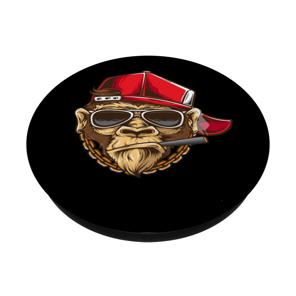 Funny Monkey Phone Grip with Hat - Hip Hop PopSockets Stand for Phones & Tablets - Perfect for Parties & Gifts