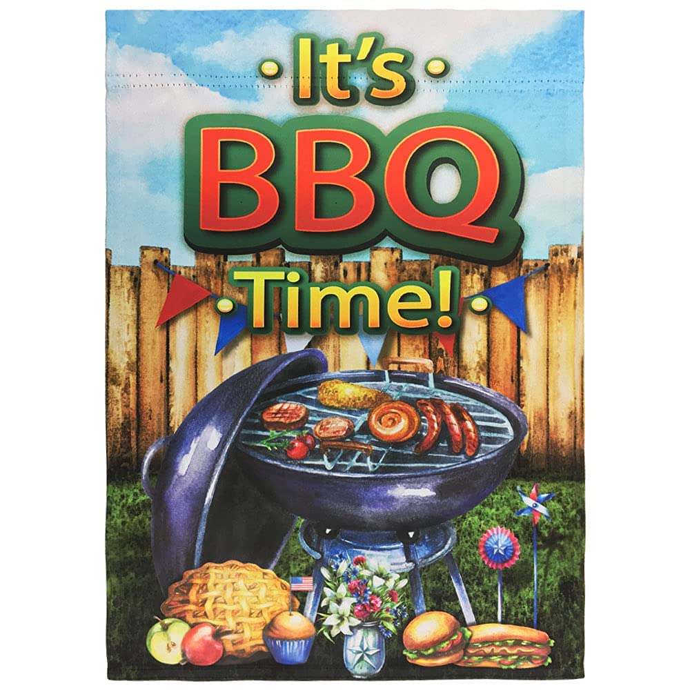 Double Sided BBQ Time Summer Garden Flag 12x18 Inch - Outdoor Decorative Flag for Porch, Yard, Garden & Home Decor | Perfect for Summer Parties, Backyard BBQs & Holiday Celebrations