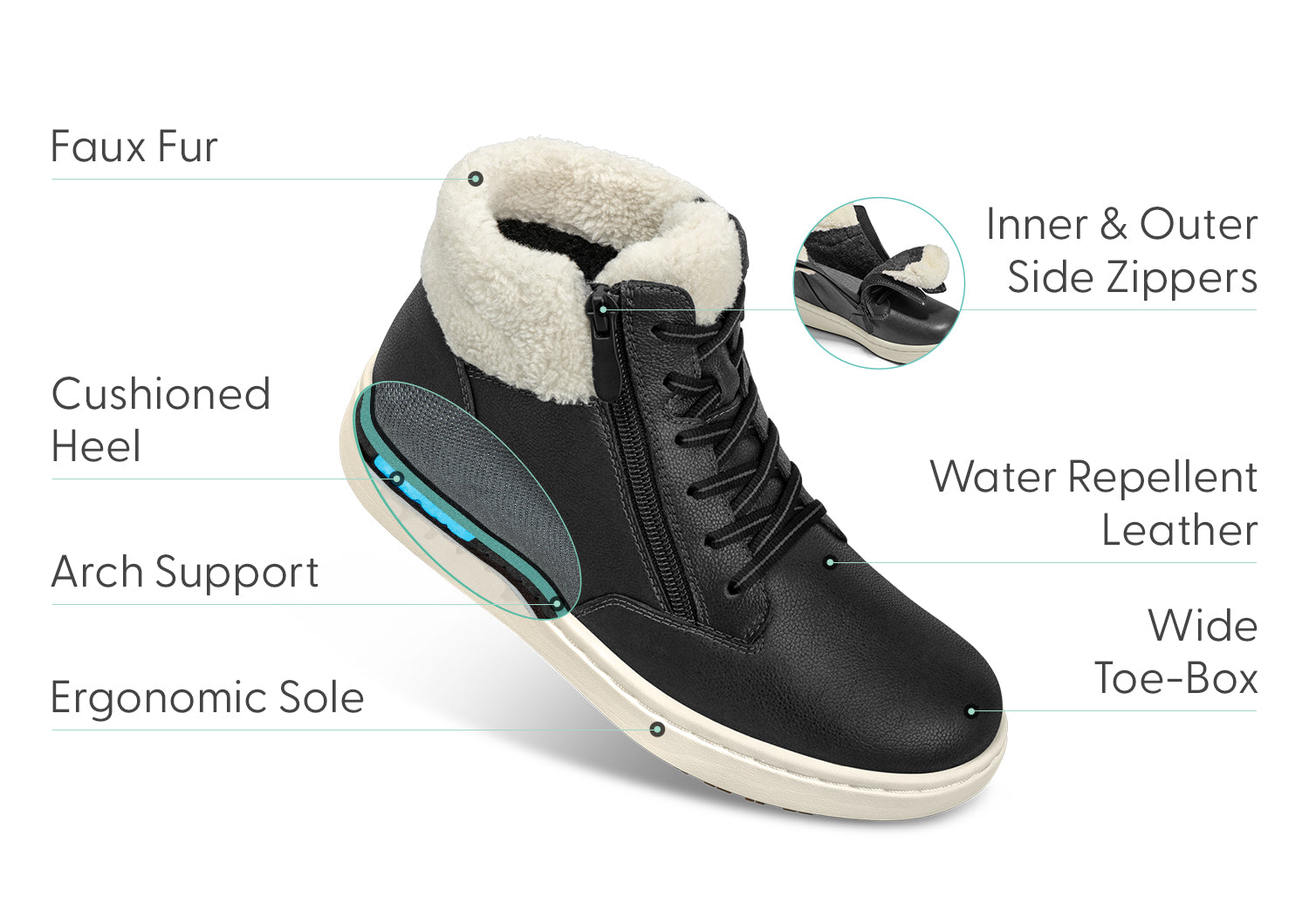 Elin Black - Stylish and Comfortable Women's Shoes for Casual Wear, Work & Everyday Use