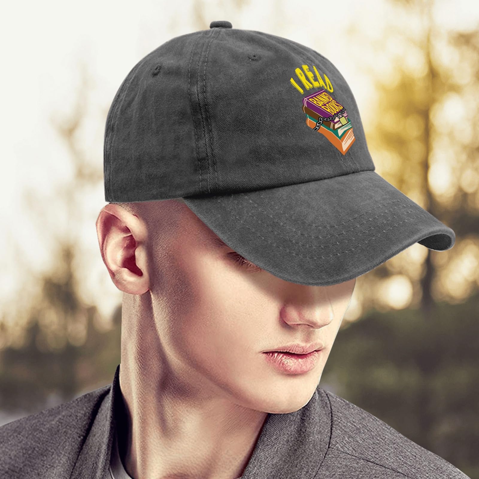 Banned Books Golf Hat - Funny Reading Hat for Men, Dad Gifts - Sun Protection for Outdoor Activities