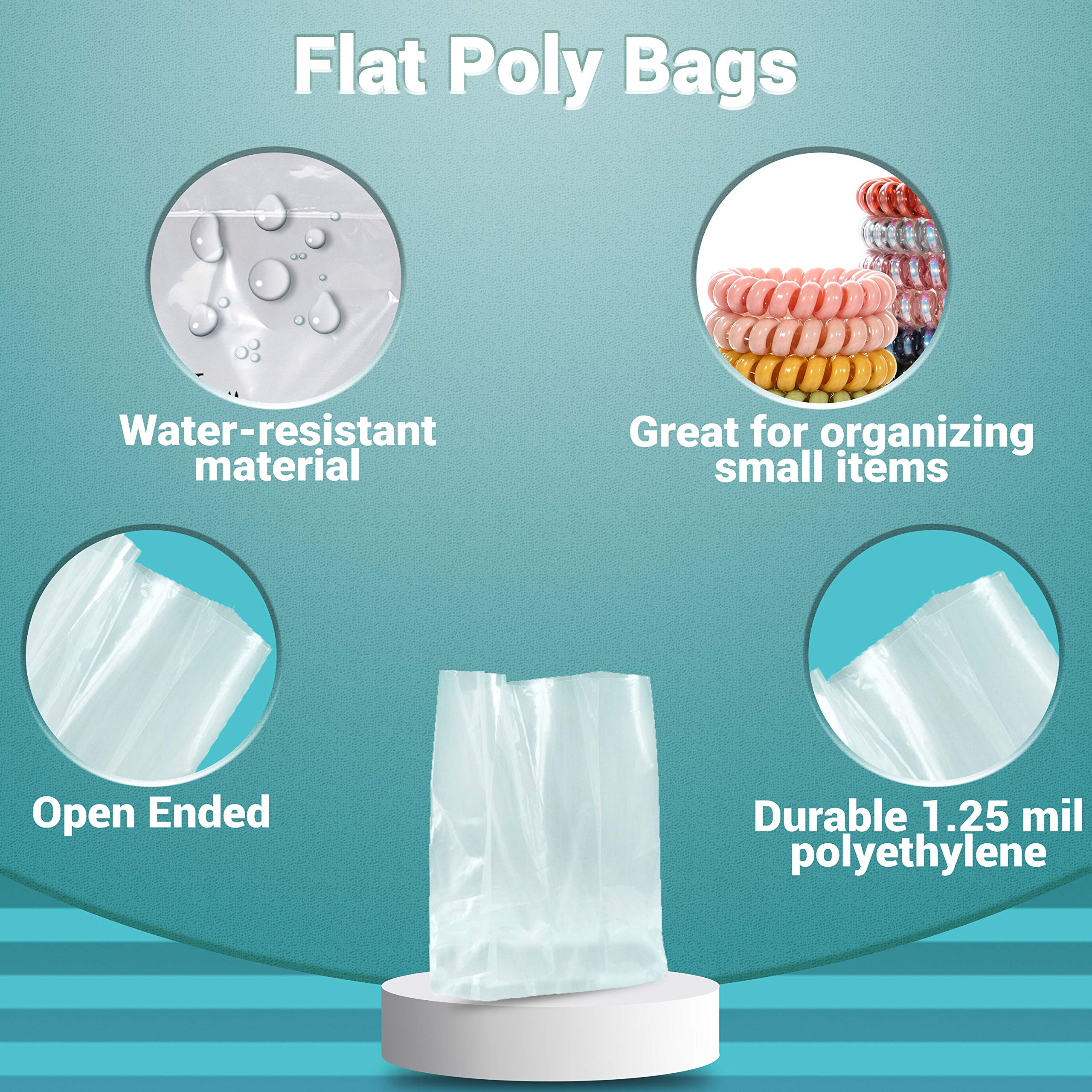 APQ 250 Pack 36x40 X-Large Jumbo Clear Flat Poly Bags - 1.25 Mil Thickness Plastic Storage & Transport Bags | Perfect for Industrial Use, Food Service, Healthcare & Retail Packaging