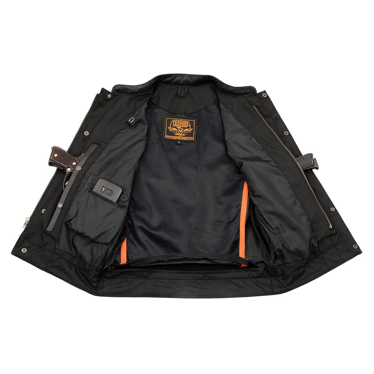 Premium Milwaukee Leather Men's Motorcycle Vest - Club Style Biker Jacket for Riders | Genuine Leather | Size Medium | Perfect for Cruising, Road Trips & Motorcycle Events