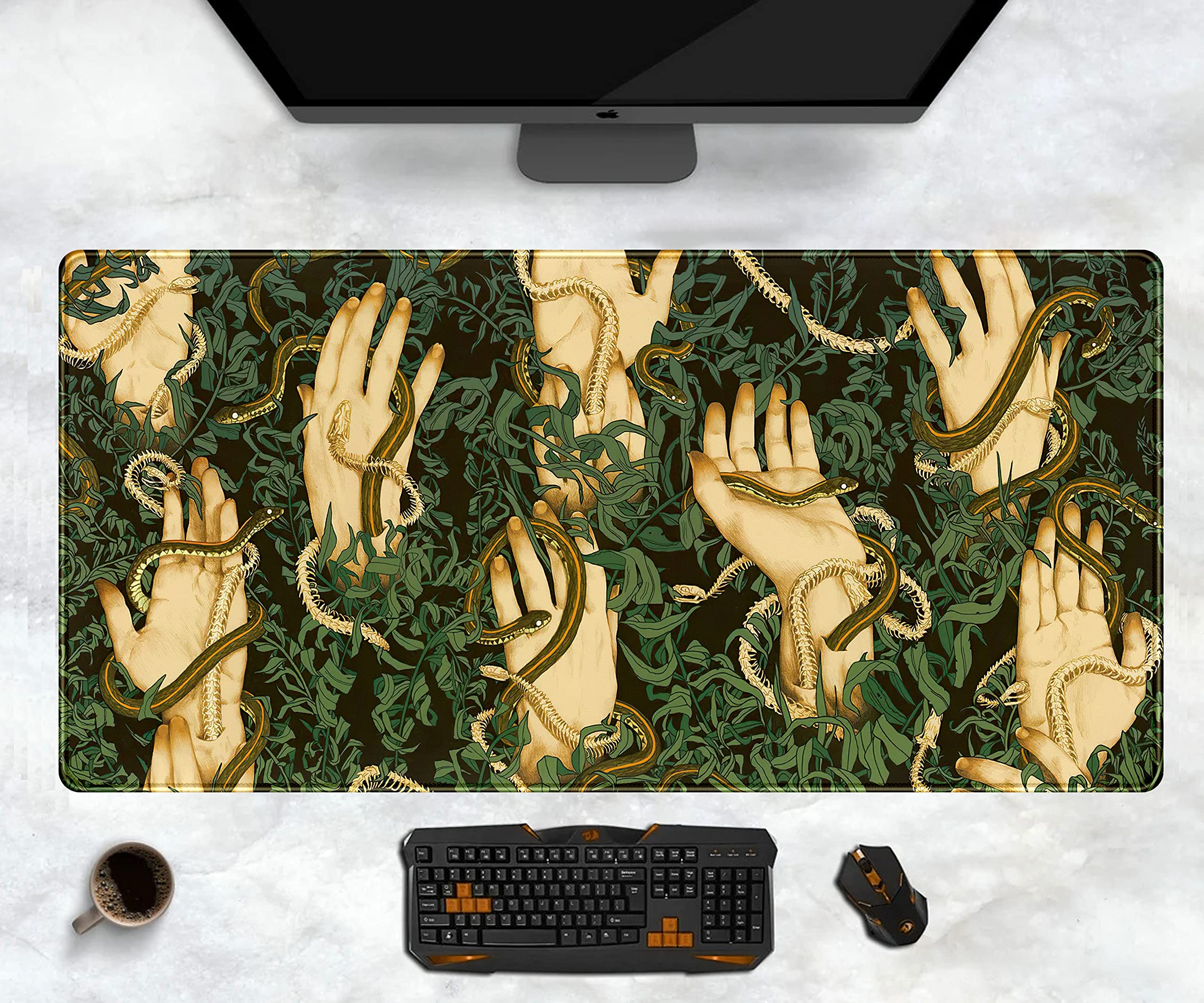 XXL Large Gaming Mouse Pad (31.5x15.75 Inch) - Non-Slip Extended Desk Mat with Stitched Edges for PC, Laptop & Keyboard | Modern Home Office Decor | Perfect for Work, Gaming & Productivity