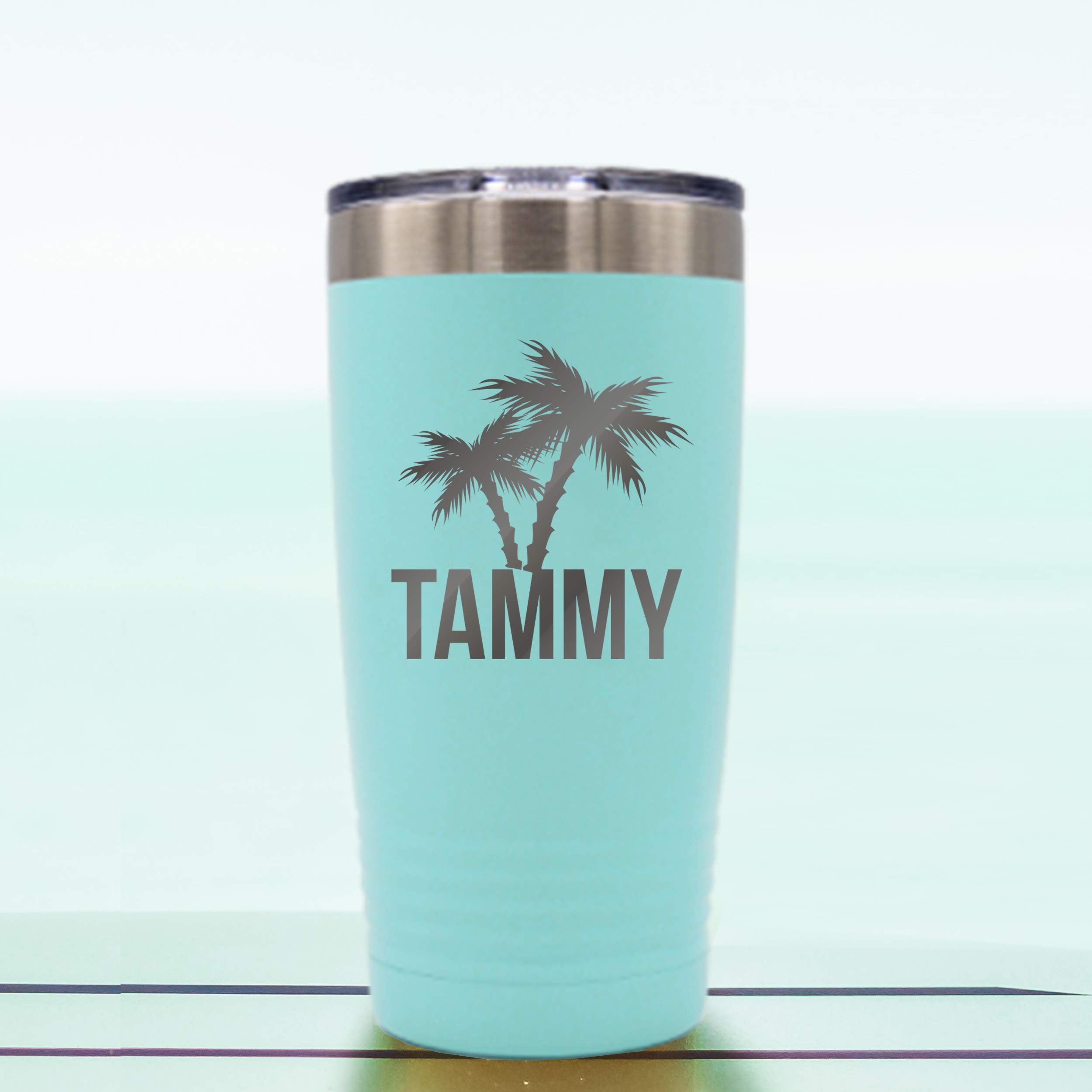 Personalized Stainless Steel Travel Tumbler 20oz - Custom Engraved Vacuum Insulated Double Wall Mug with Name - Teal Blue - Perfect for Office, Gym & Outdoor Adventures