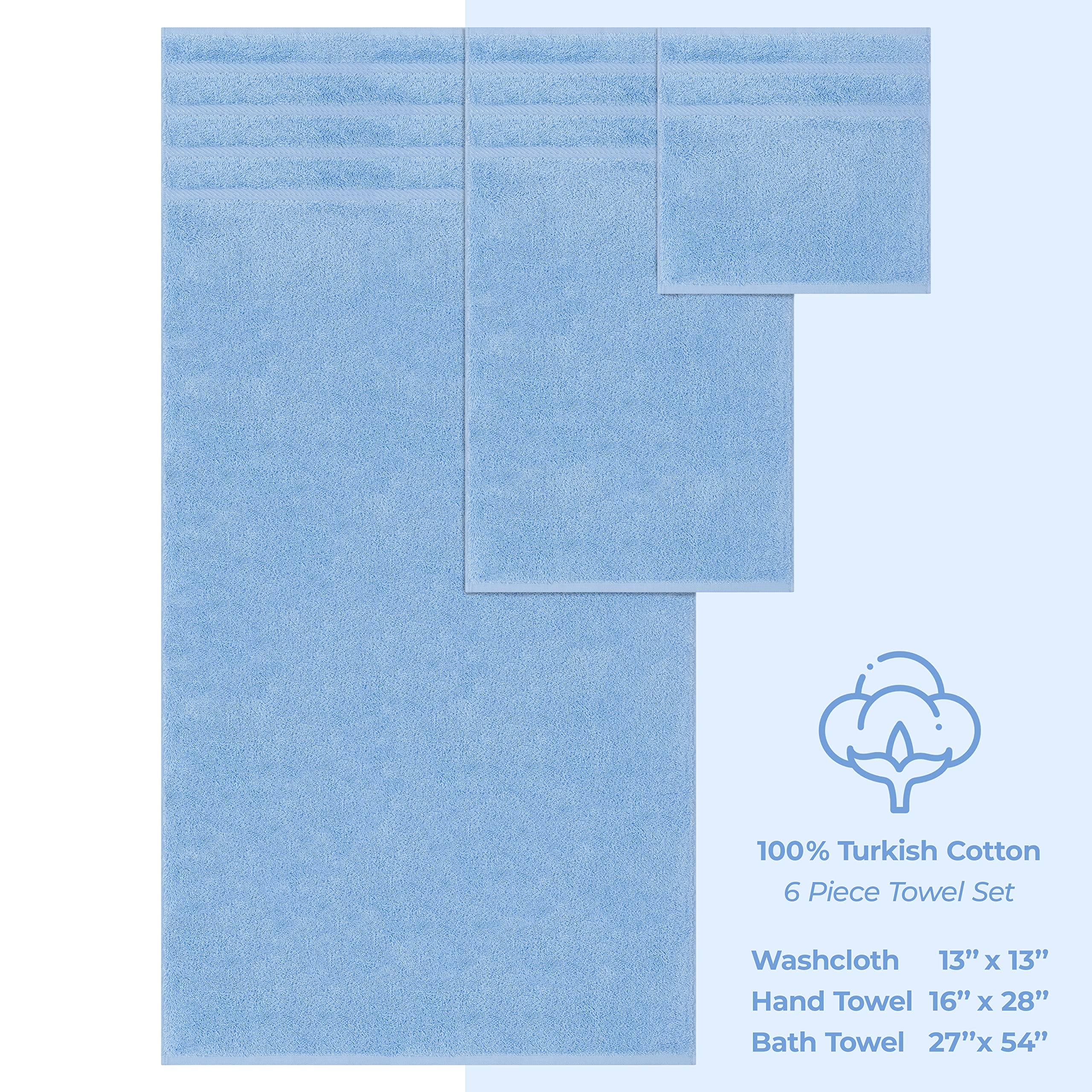 Premium 6-Piece Soft Linen Towel Set with 4 Bath & 4 Hand Towels - Luxury Spa & Bathroom Essentials for Home, Hotel & Gift Giving