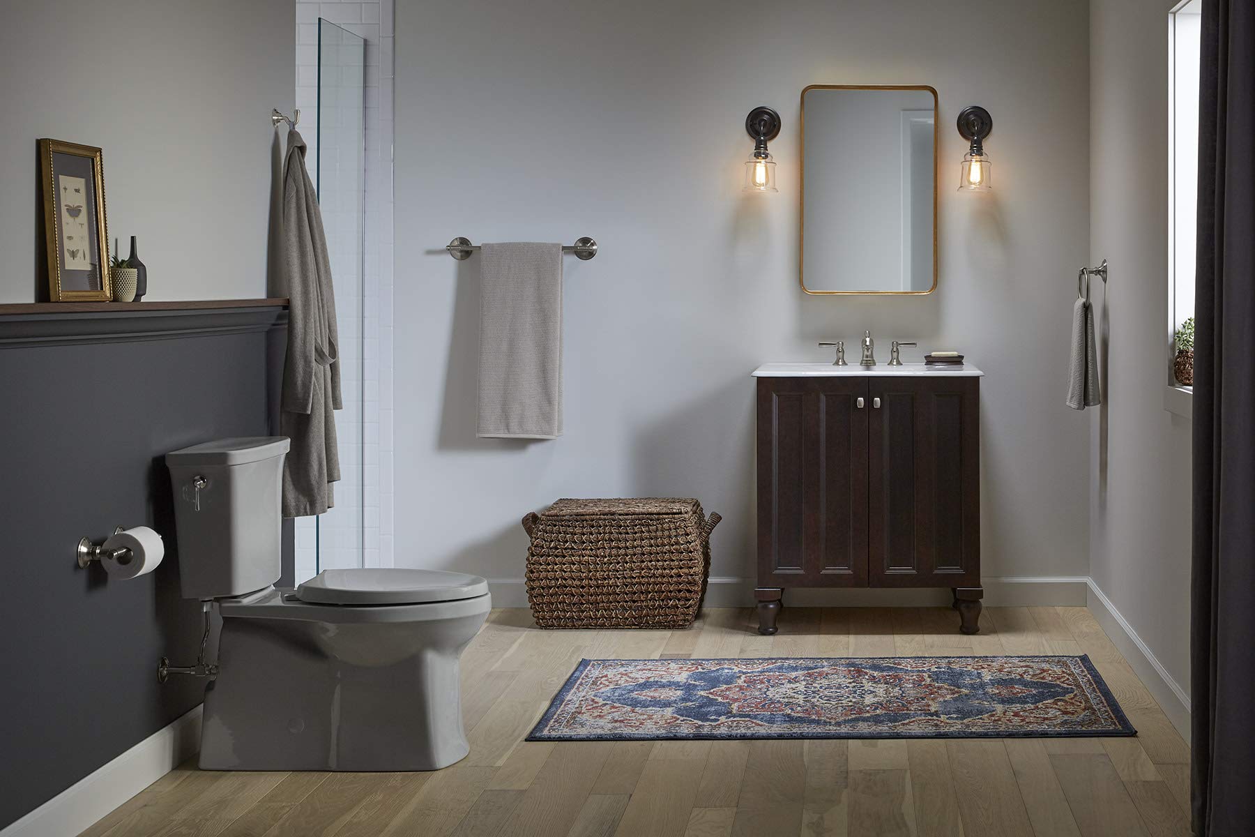 Kohler Eclectic Towel Bars - Modern Bathroom Towel Rack for Home & Hotel Use - Brushed Nickel Finish - Durable & Stylish Bath Accessory for Hand Towels & Washcloths (Perfect for Bathroom, Spa, or Guest Room Decor)