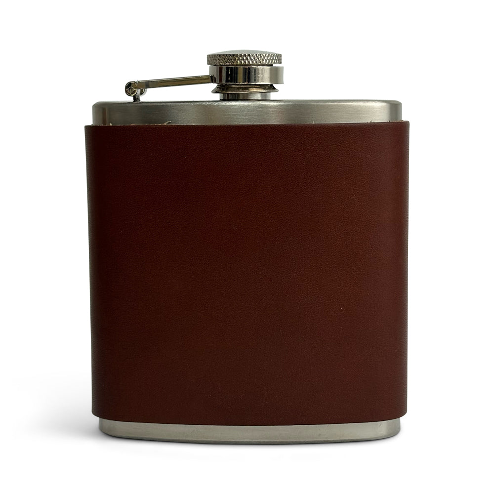 Premium Leather Covered Flask - Elegant & Durable Stainless Steel Liquor Flask for Whiskey, Bourbon, or Vodka - Perfect for Outdoor Adventures, Camping, Gifts & Special Occasions
