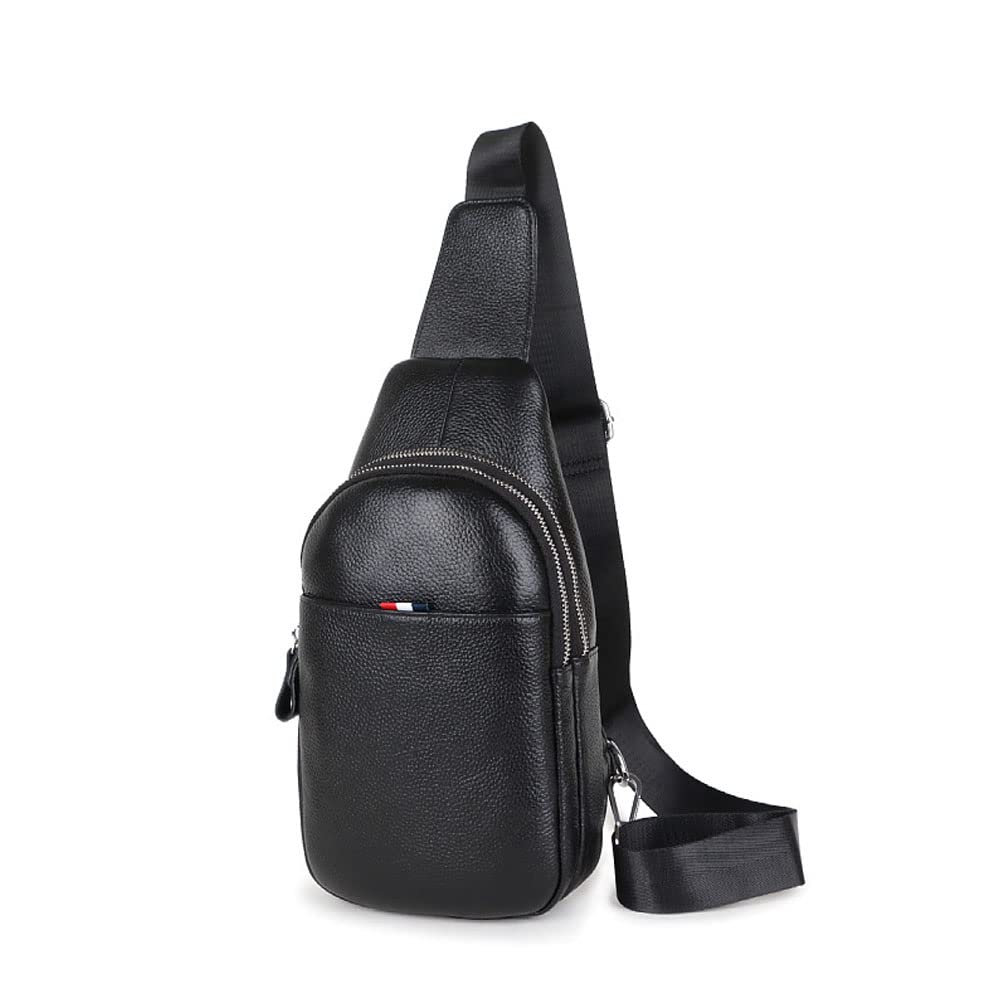 Leathario Genuine Leather Sling Bag for Men - Crossbody Chest Shoulder Backpack - Small Multipurpose Daypack for Travel, Work & Outdoor Adventures