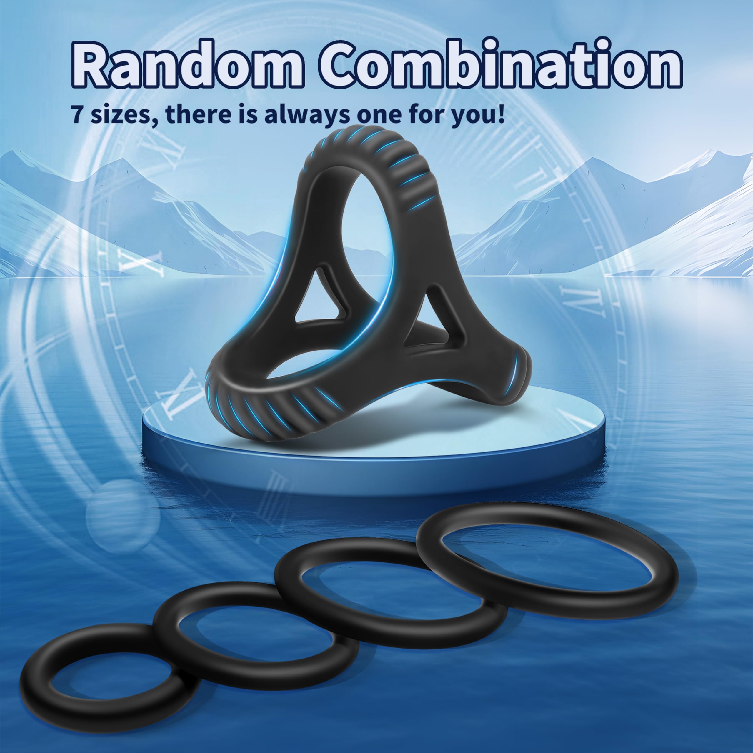 12 PCS Cock Rings for Men - Stronger Erection Enhancer & Orgasm Booster Sex Toys - Blue (13 pcs) - Perfect for Couples Play, Solo Pleasure & Enhanced Intimacy