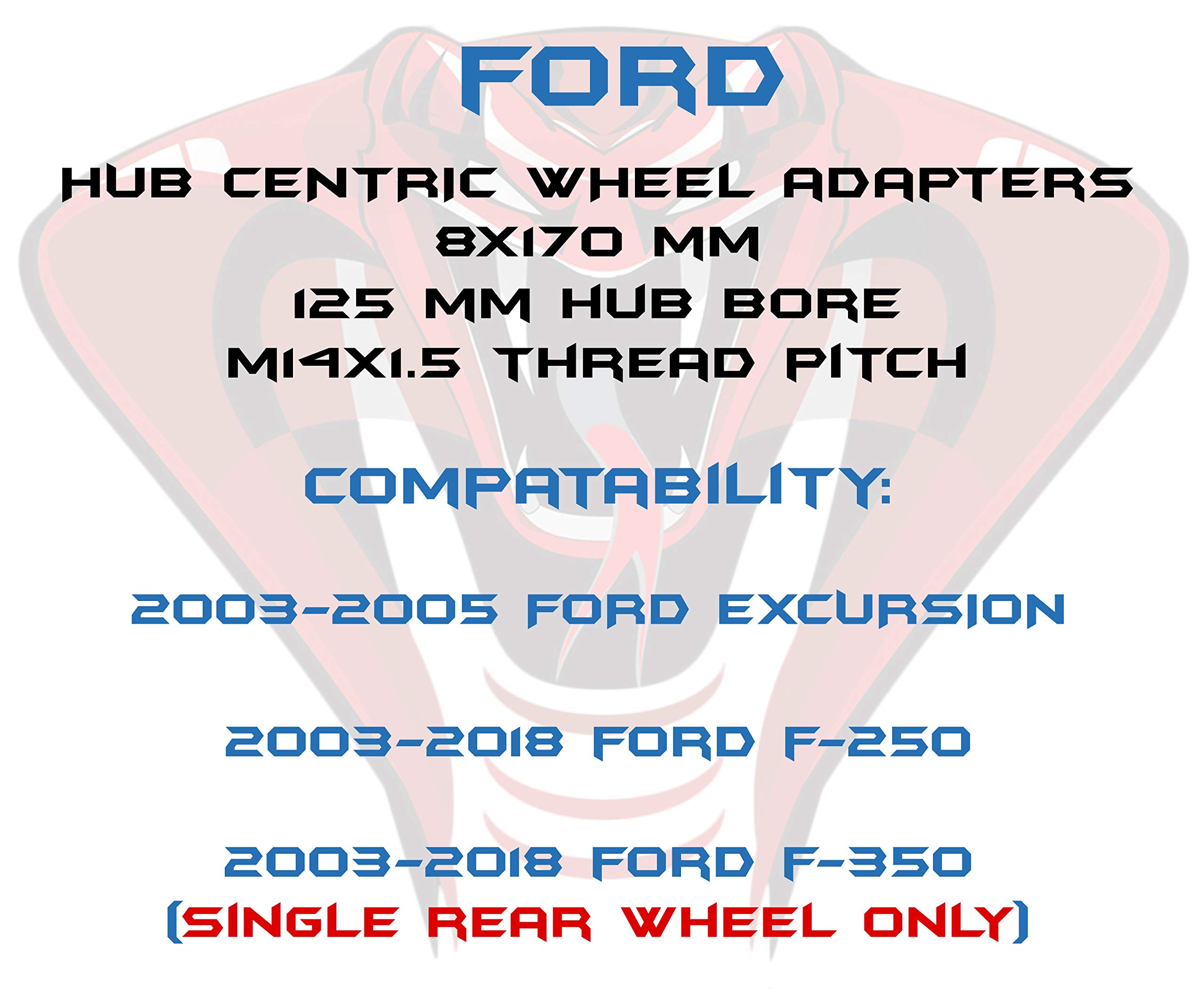 4-Piece Hub Centric Wheel Adapters Spacers | 8x170mm | 1