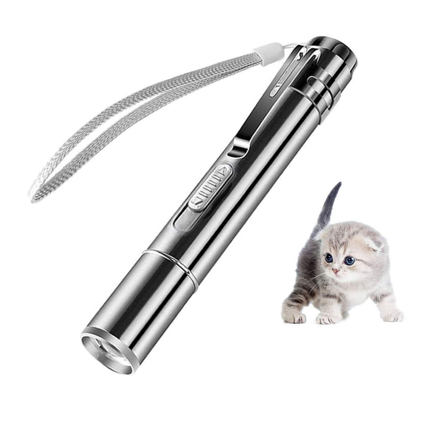 SUOXU 7-in-1 LED Cat Toy with USB Rechargeable Pointer - Interactive Cat Chaser Wand for Exercise & Training - Perfect for Indoor Play & Pet Bonding Time