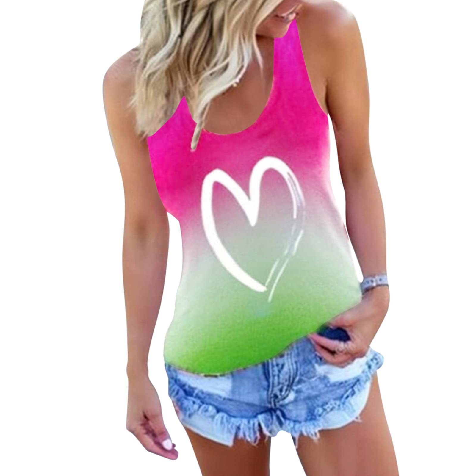 Tie Dye Sleeveless Women's Camisole Top Plus Size 3X for Casual Wear