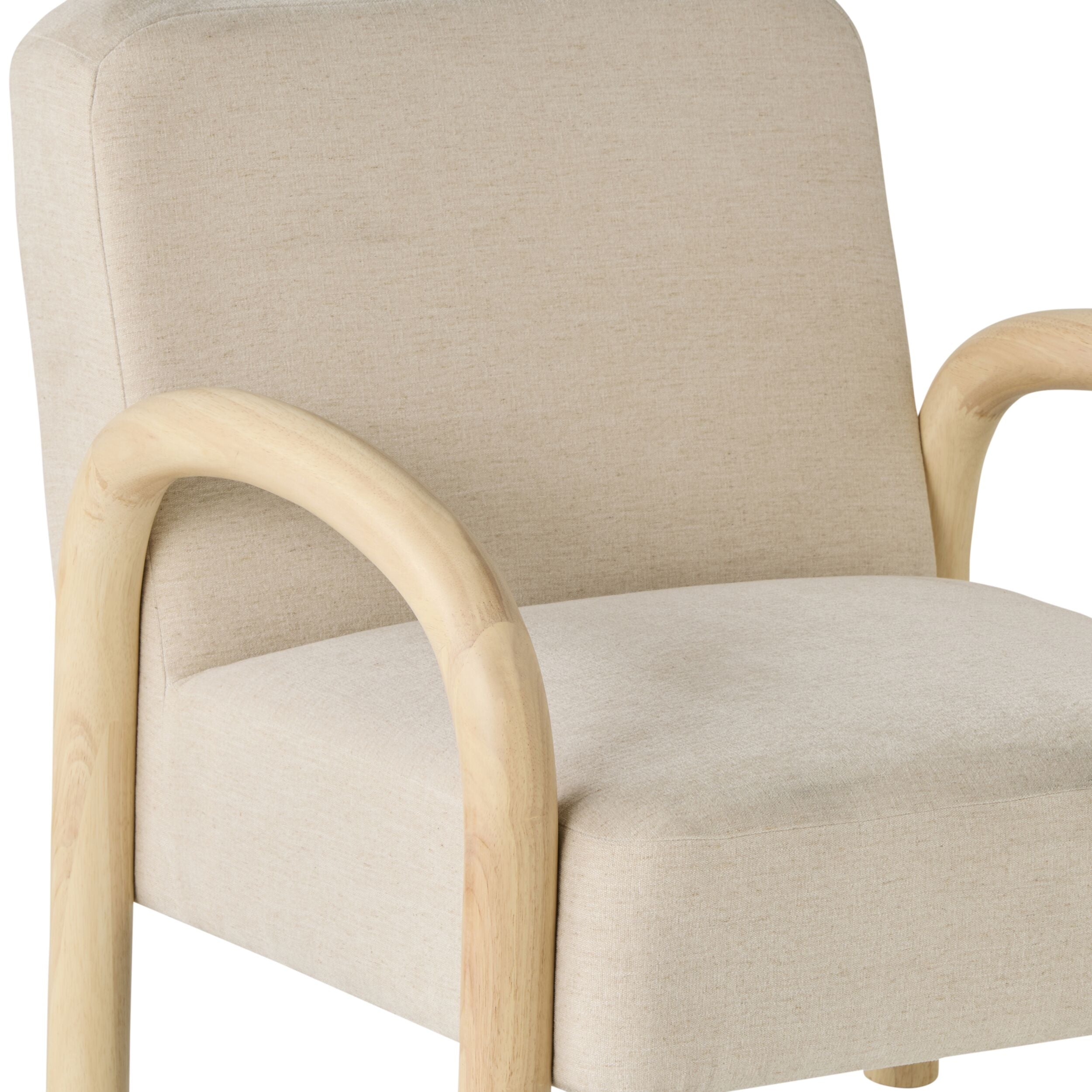 Aston Occasional Chair Natural - Modern Accent Chair for Living Room, Bedroom, or Office - Comfortable Upholstered Seat with Wooden Legs - Perfect for Reading, Relaxing, or Extra Seating