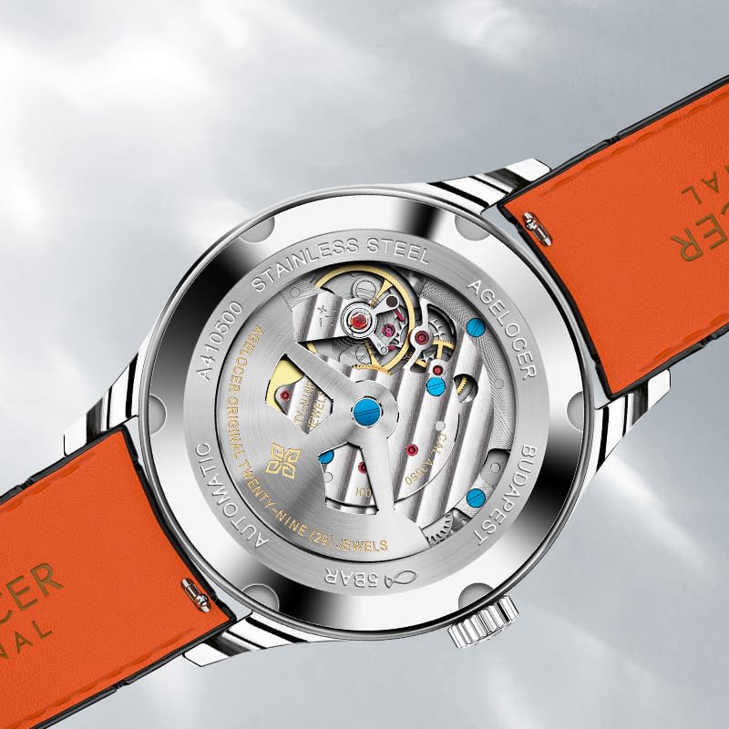 AGELOCER Budapest Men's Automatic Mechanical Watch - Kinetic Display, Business & Formal Style - Perfect Gift for Boyfriend, Husband, Father - Ideal for Office, Wedding, Anniversary & Special Occasions