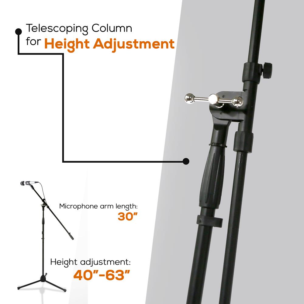 Adjustable Multimedia iPad & Microphone Stand - Universal Holder for Recording, Streaming & Video Calls - Perfect for Podcasting, Gaming & Online Meetings
