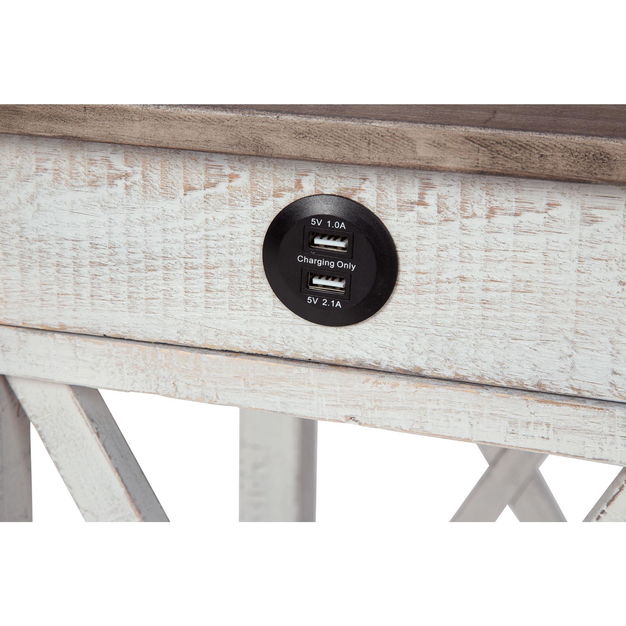 Adalane Modern Accent Table - White & Gray Side Table for Living Room, Bedroom, or Office - Perfect for Small Spaces & Home Decor